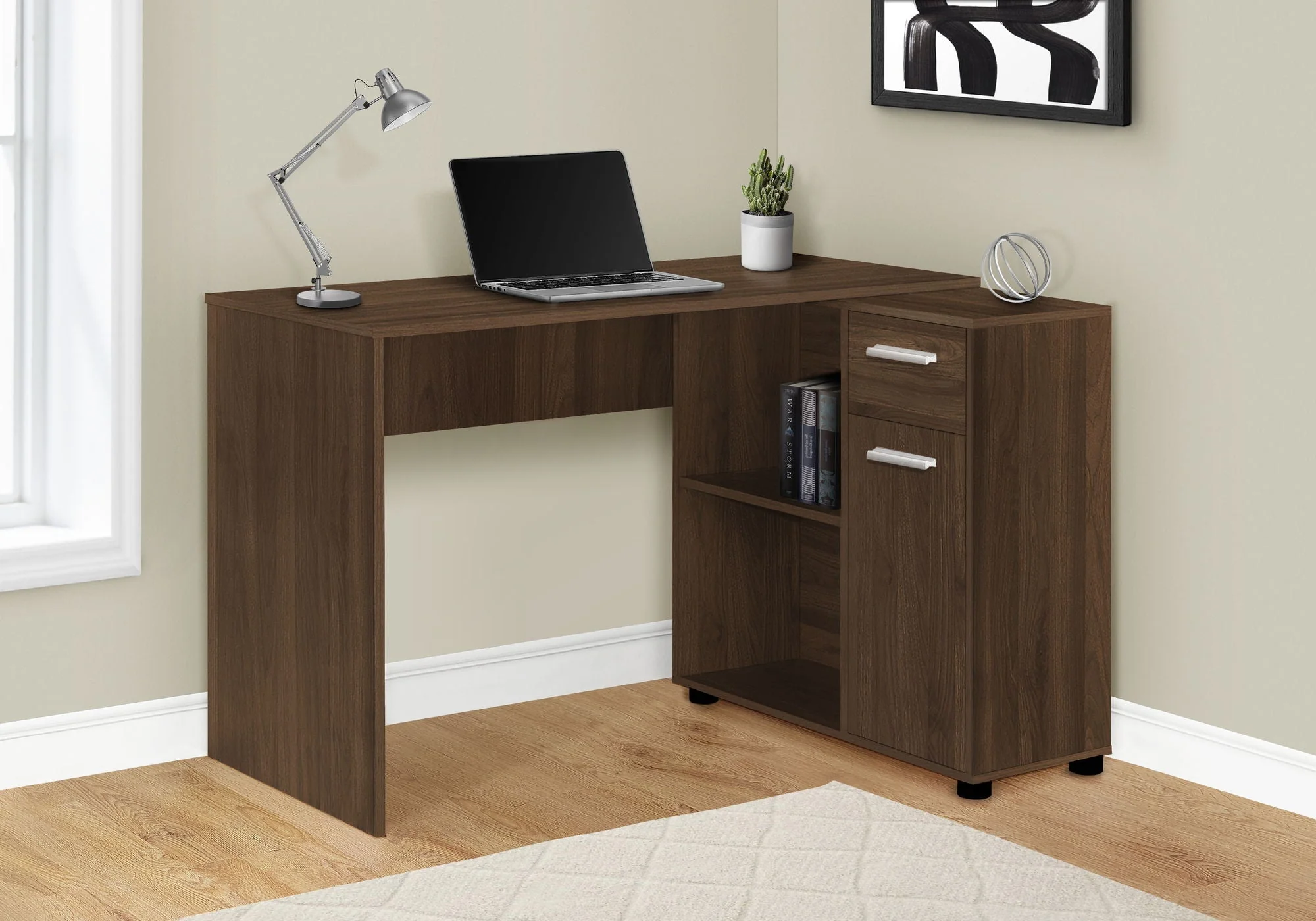 Computer Desk, Home Office, Corner, Storage Drawers, L Shape, Contemporary & Modern - Image 9