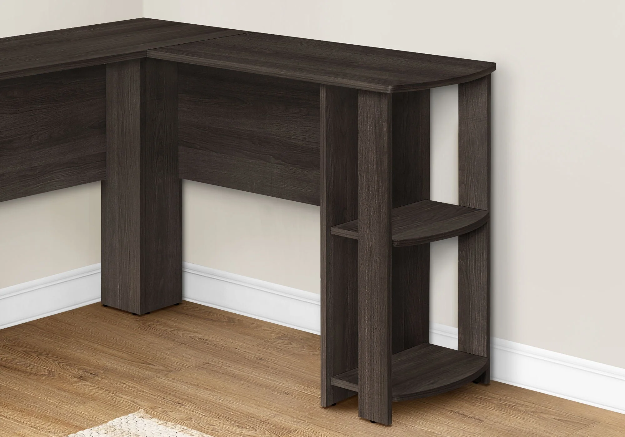 Computer Desk, Home Office, Corner, Storage Shelves, L Shape, Laptop, Contemporary & Modern - Image 4