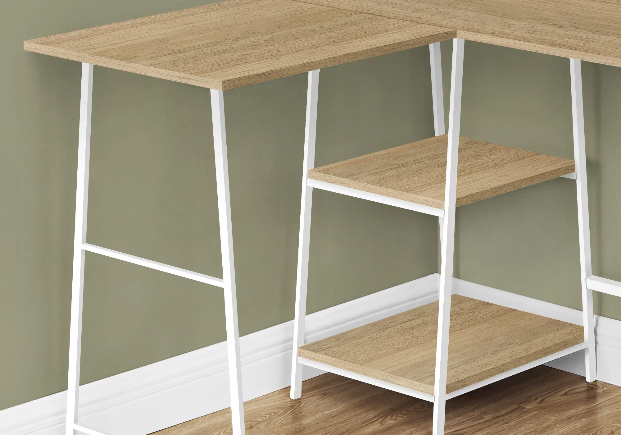 Computer Desk, Home Office, Corner, Storage Shelves, L Shape, Work, Laptop, Contemporary, Modern - Base - Image 7