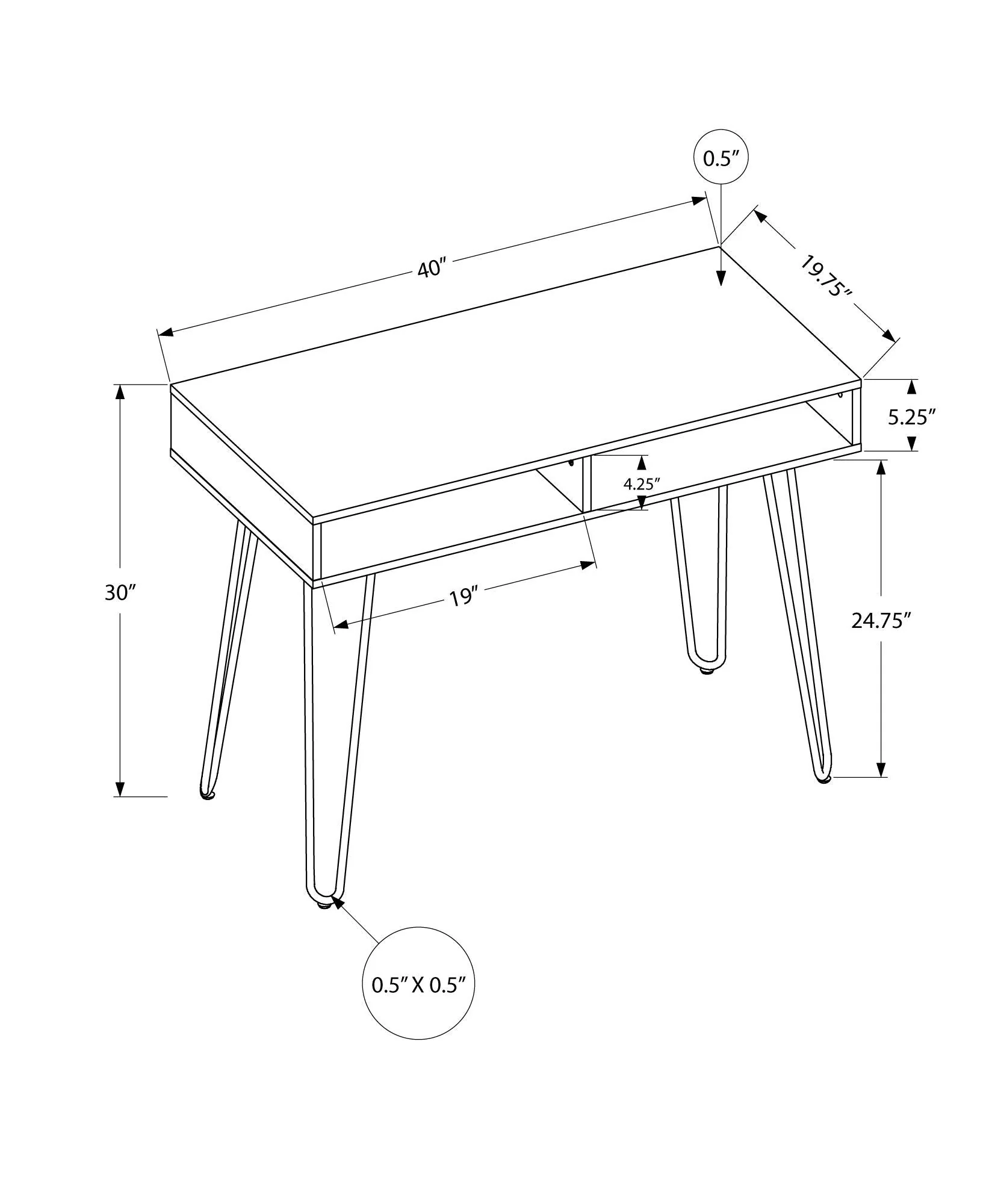 Computer Desk, Home Office, Laptop, Left And Right Set-Up, Storage Drawers, Work, Contemporary, Modern - Image 16