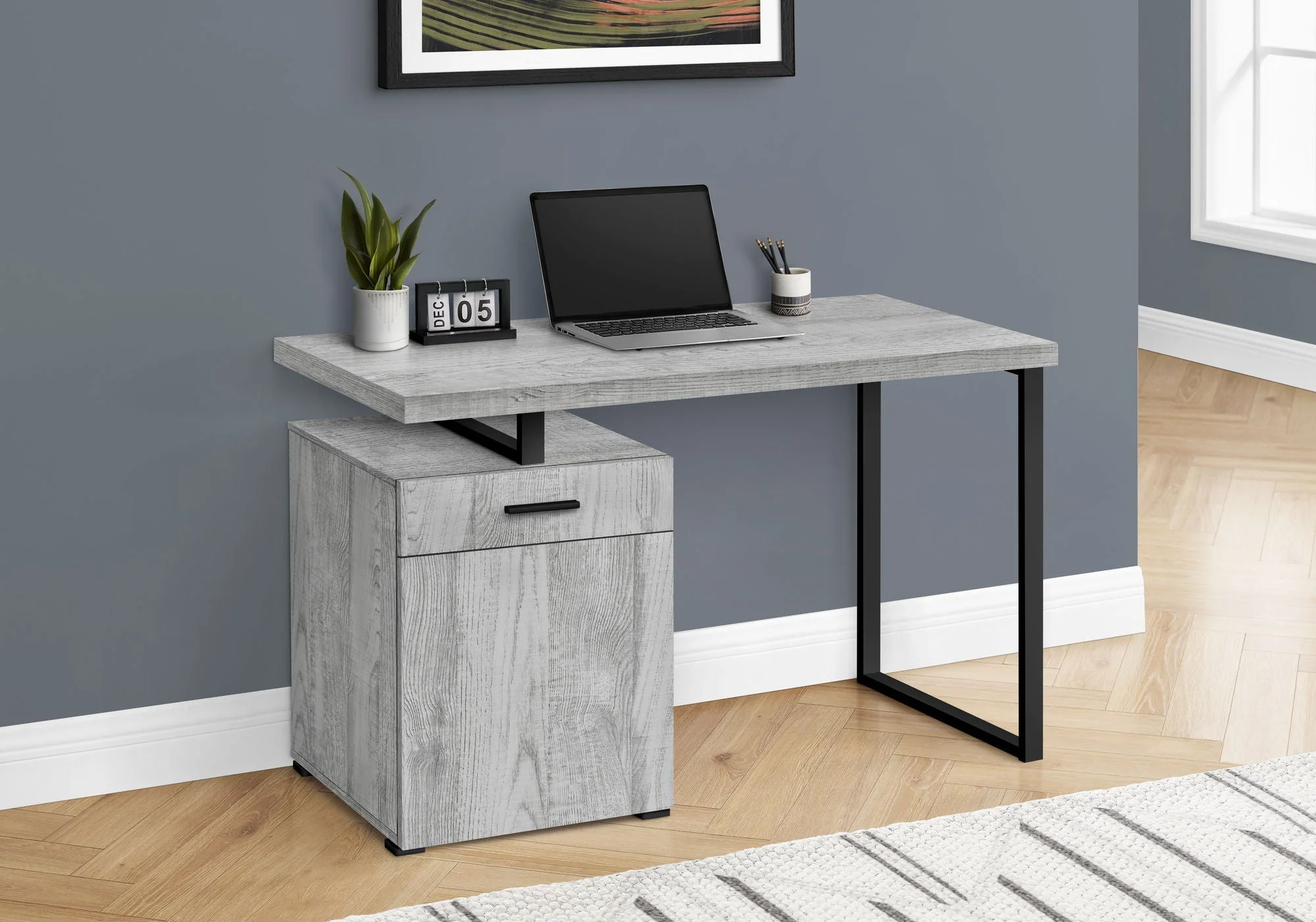 Computer Desk, Home Office, Laptop, Left, Right Set-Up, Storage Drawers, Work, Contemporary, Modern - Image 2