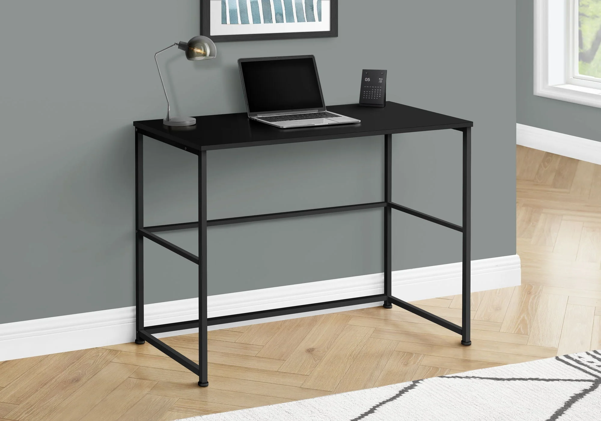Computer Desk, Home Office, Laptop, Left & Right Set-Up, Storage Drawers, Work, Contemporary, Modern - Black - Image 4