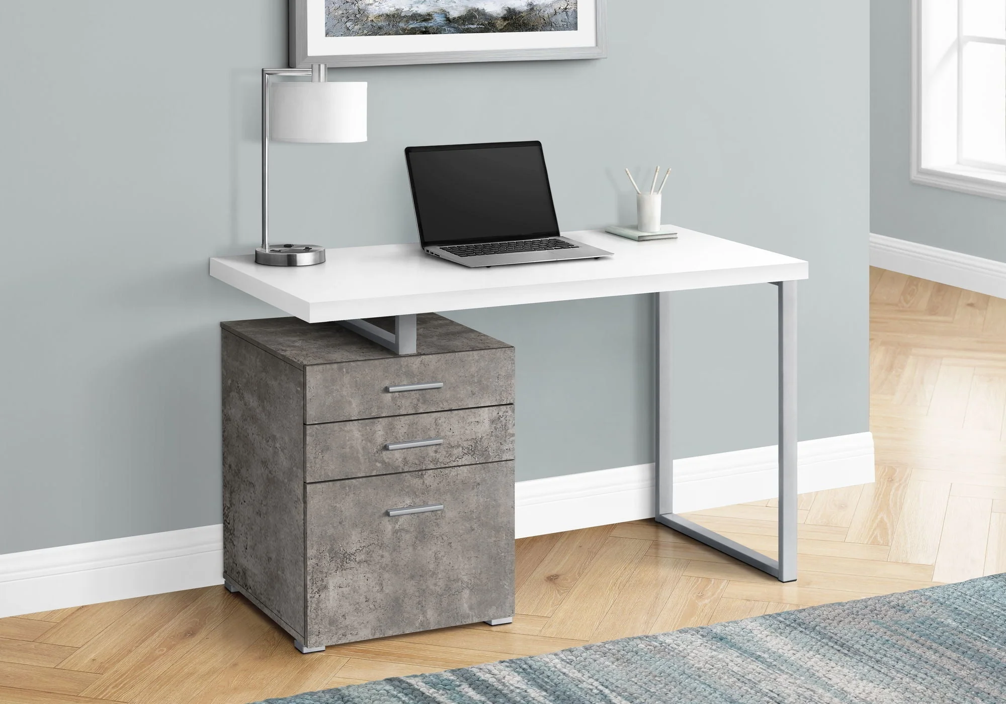 Computer Desk Left Right Set-Up Storage Drawers For Home Office - Image 4
