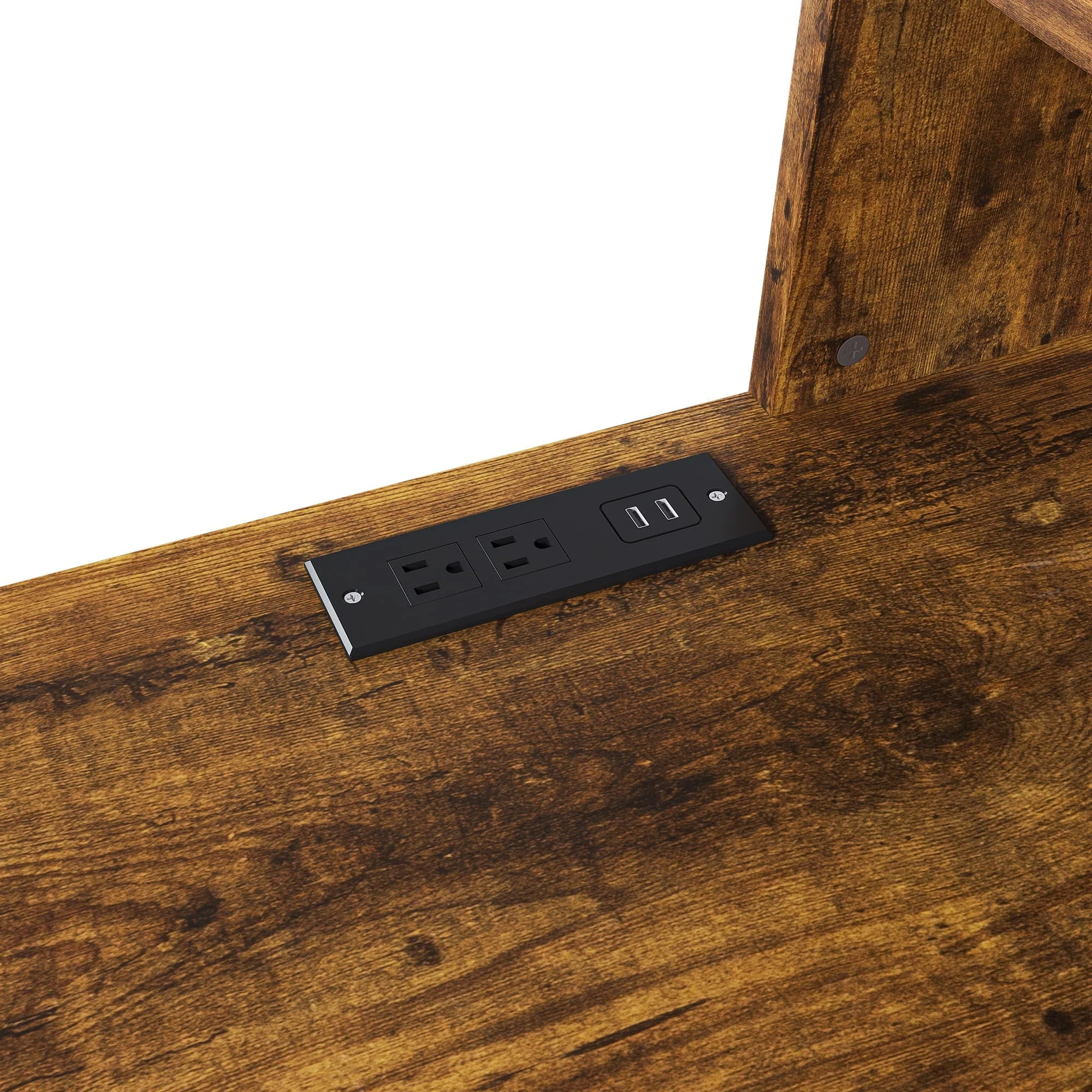 Computer Desk With 4 In 1 Socket & 3 Drawers, 4 Tier Shelves - Image 3