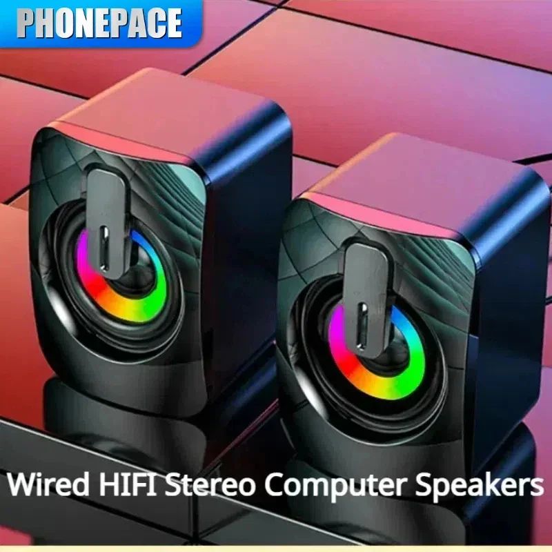 Computer Speaker Stereo Sound with Microphone – 3.5mm AUX PC Speaker for Home - Image 2