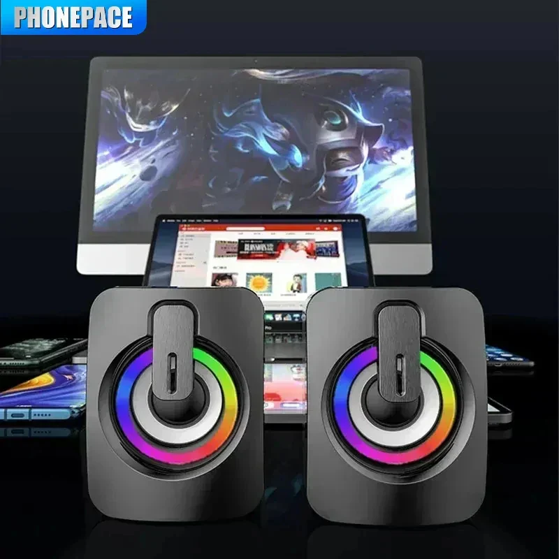 Computer Speaker Stereo Sound with Microphone – 3.5mm AUX PC Speaker for Home - Image 4