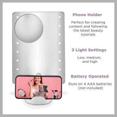Conair LED Hollywood Lighted Social Media Makeup Mirror White - Imperfect Box - Image 10