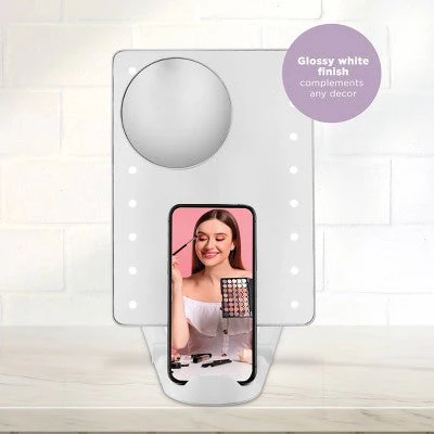 Conair LED Hollywood Lighted Social Media Makeup Mirror White - Imperfect Box - Image 12