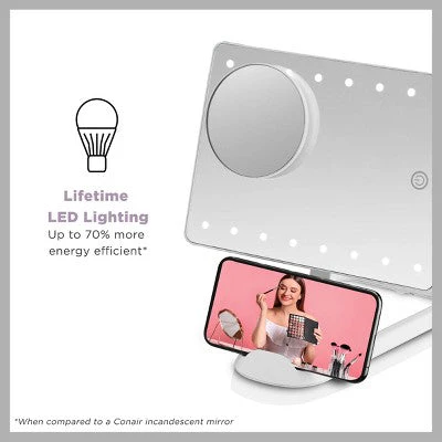 Conair LED Hollywood Lighted Social Media Makeup Mirror White - Imperfect Box - Image 9