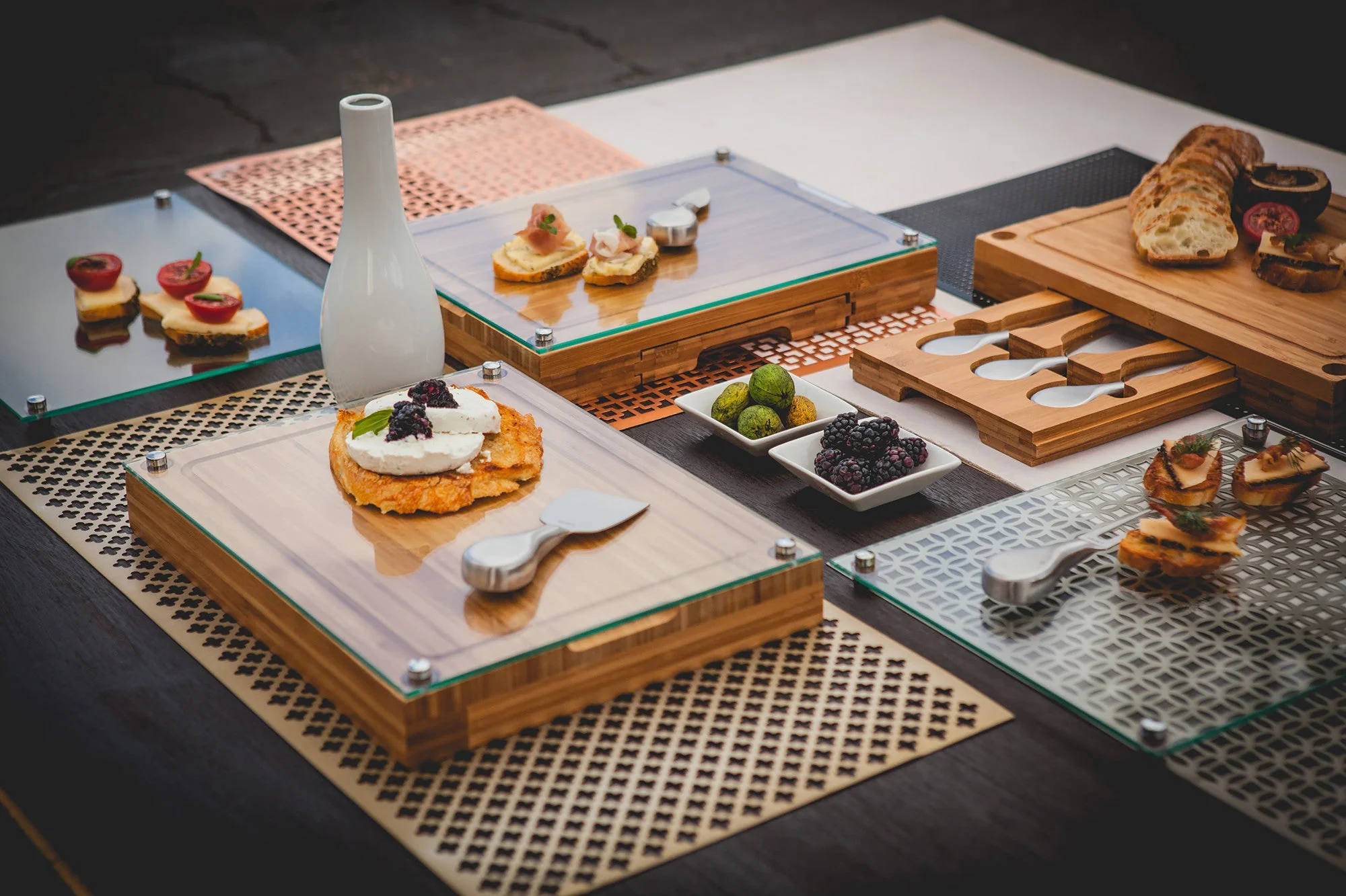 Concerto Glass Top Cheese Cutting Board & Tools Set - Image 7