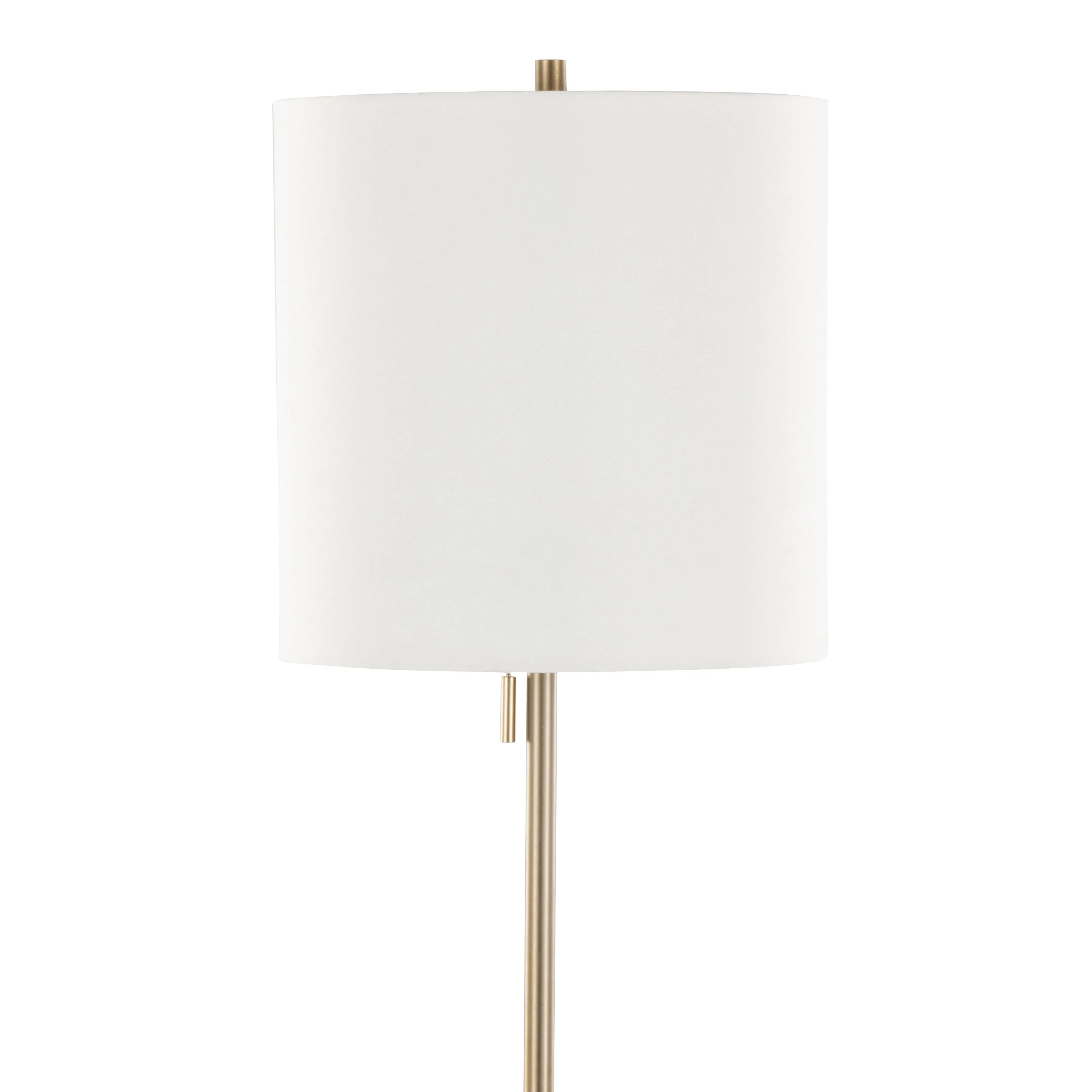Cone 64' Contemporary Metal Floor Lamp in Gold with White Linen Shade - Image 3