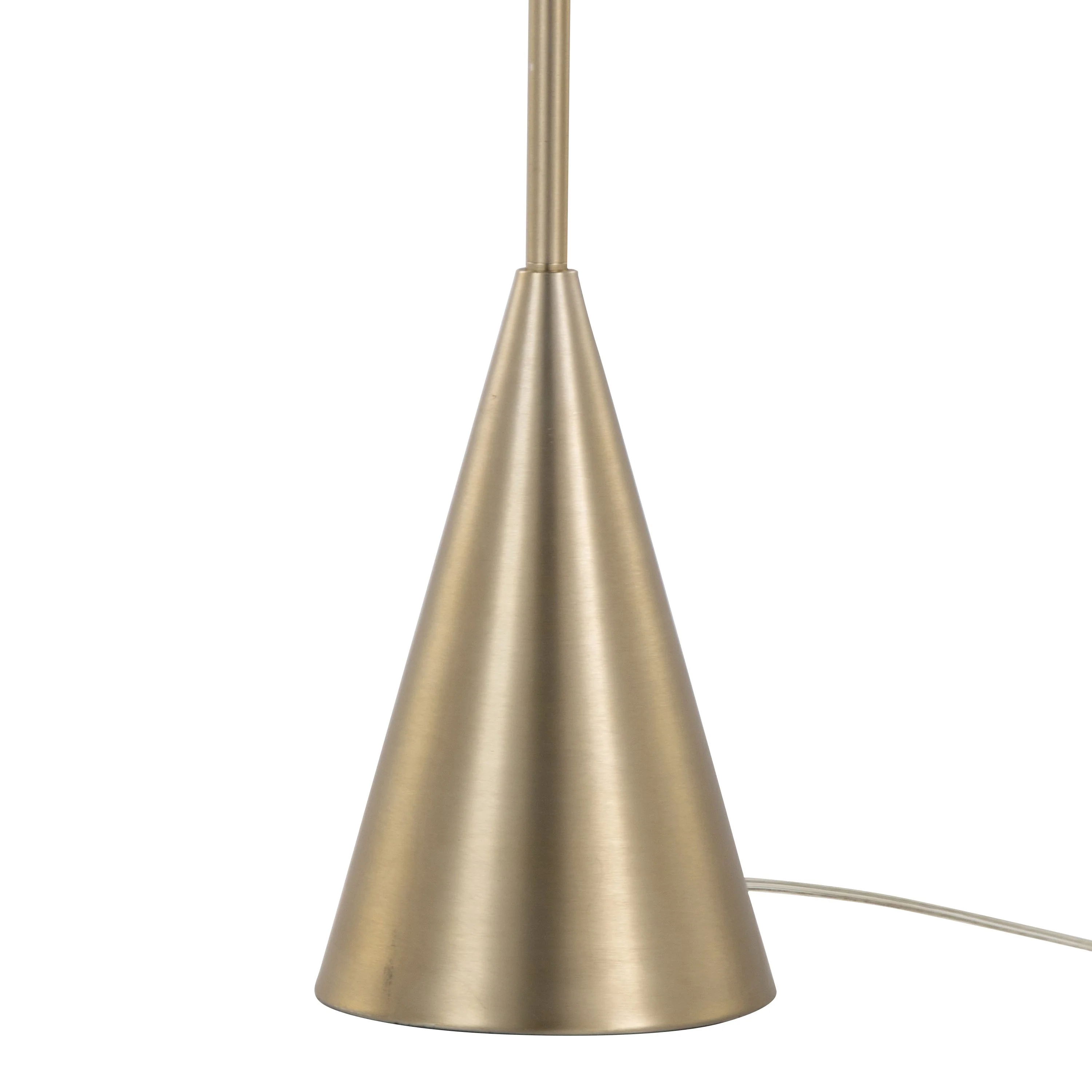 Cone 64' Contemporary Metal Floor Lamp in Gold with White Linen Shade - Image 4