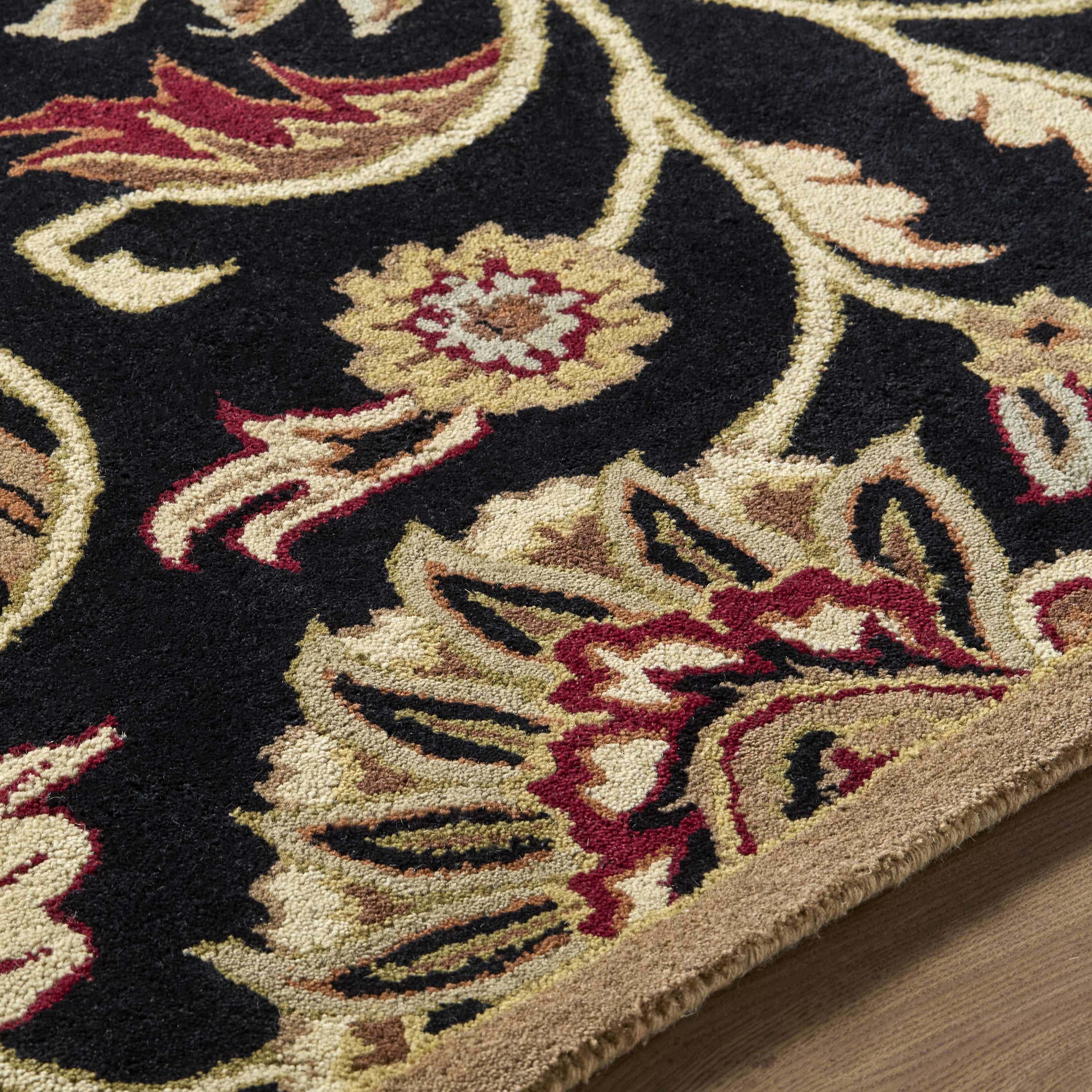 Conesus 1053 Hand Tufted Black Wool Rug - Image 9