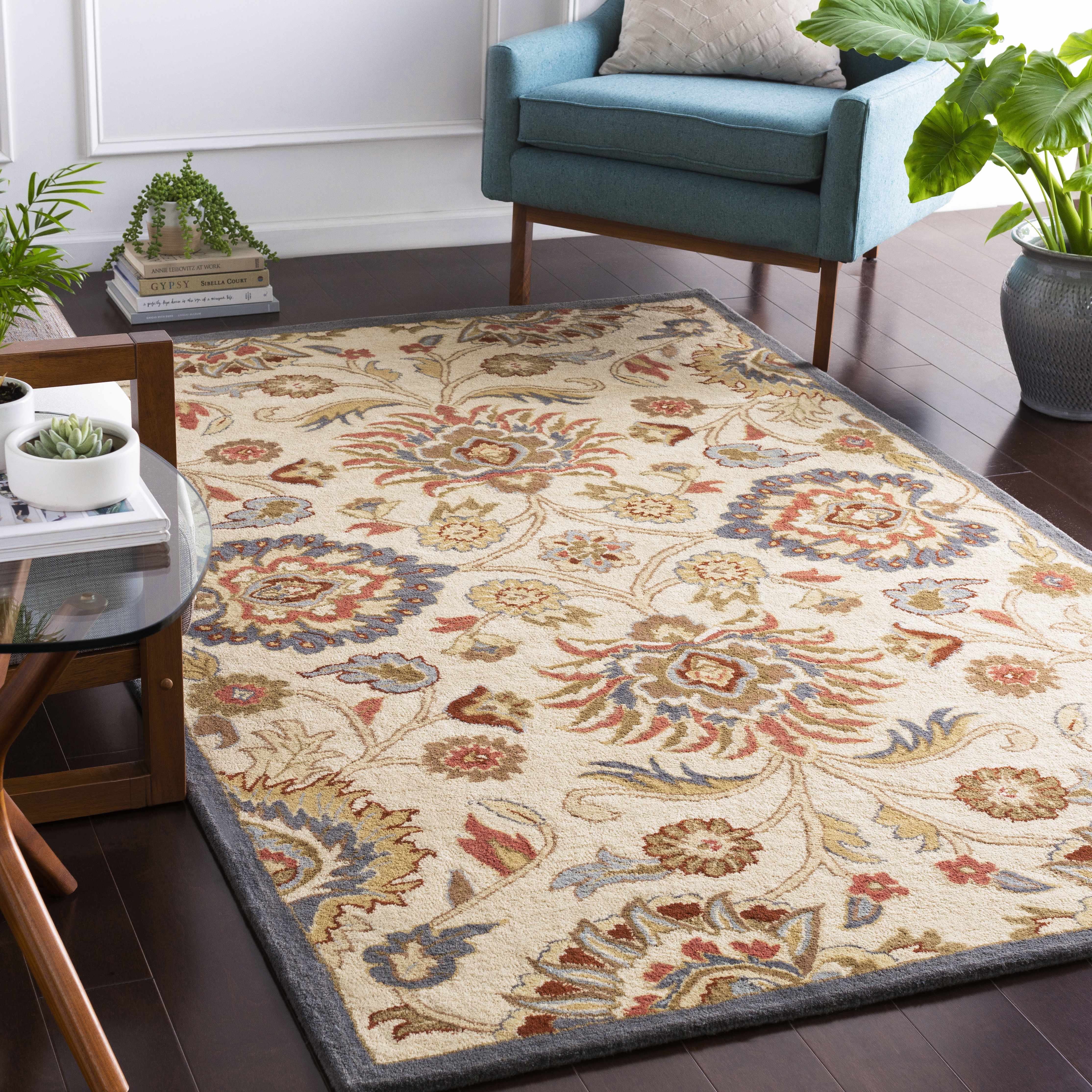 Conesus Hand Tufted Blue & Rust 1204  Area Rug - Clearance - Image 2