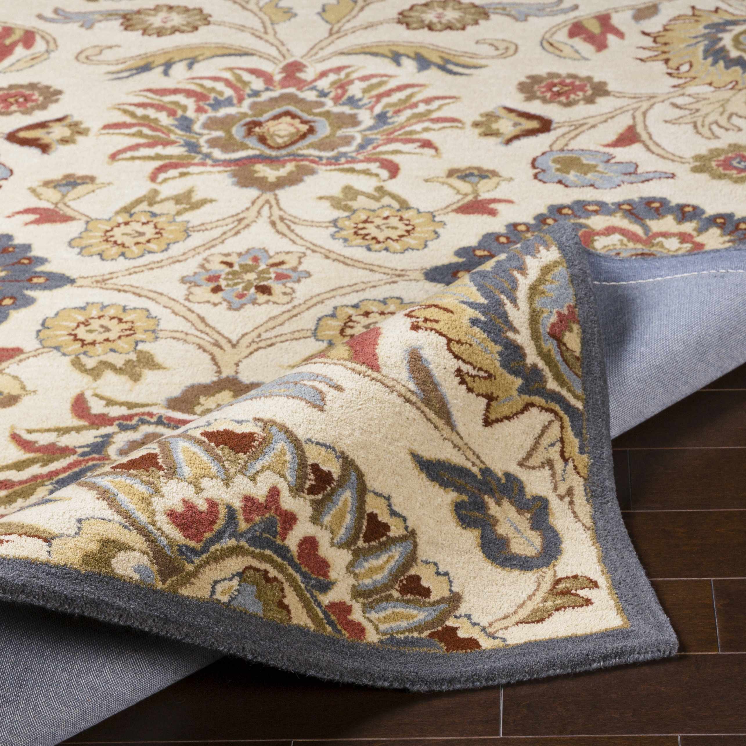 Conesus Hand Tufted Blue & Rust 1204  Area Rug - Clearance - Image 7
