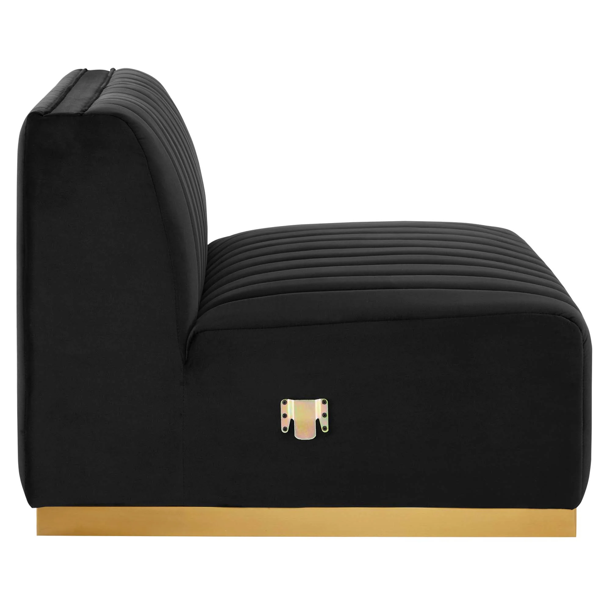 Conjure Channel Tufted Performance Velvet Armless Chair by Modway - Image 3