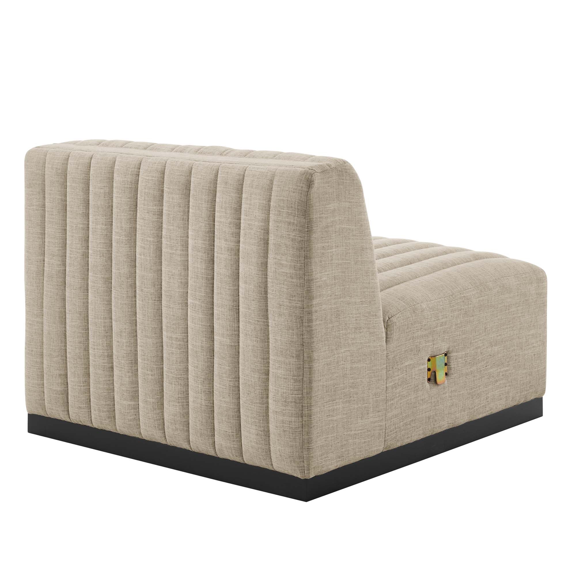 Conjure Channel Tufted Upholstered Fabric Armless Chair by Modway - Image 4