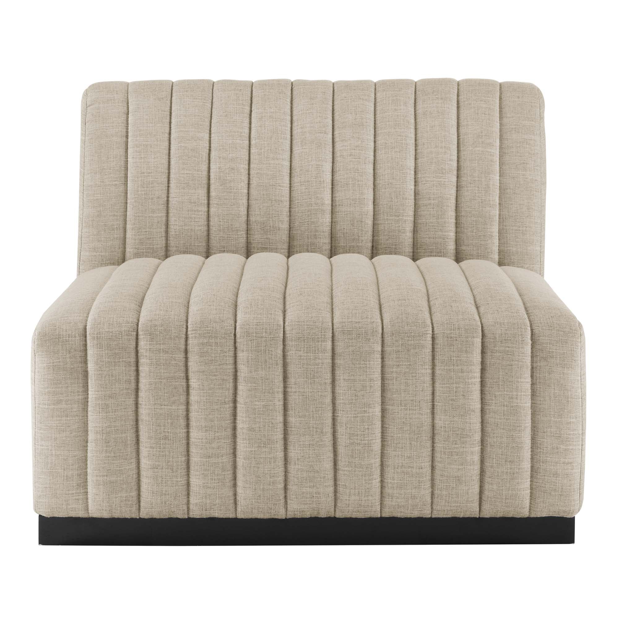 Conjure Channel Tufted Upholstered Fabric Armless Chair by Modway - Image 5