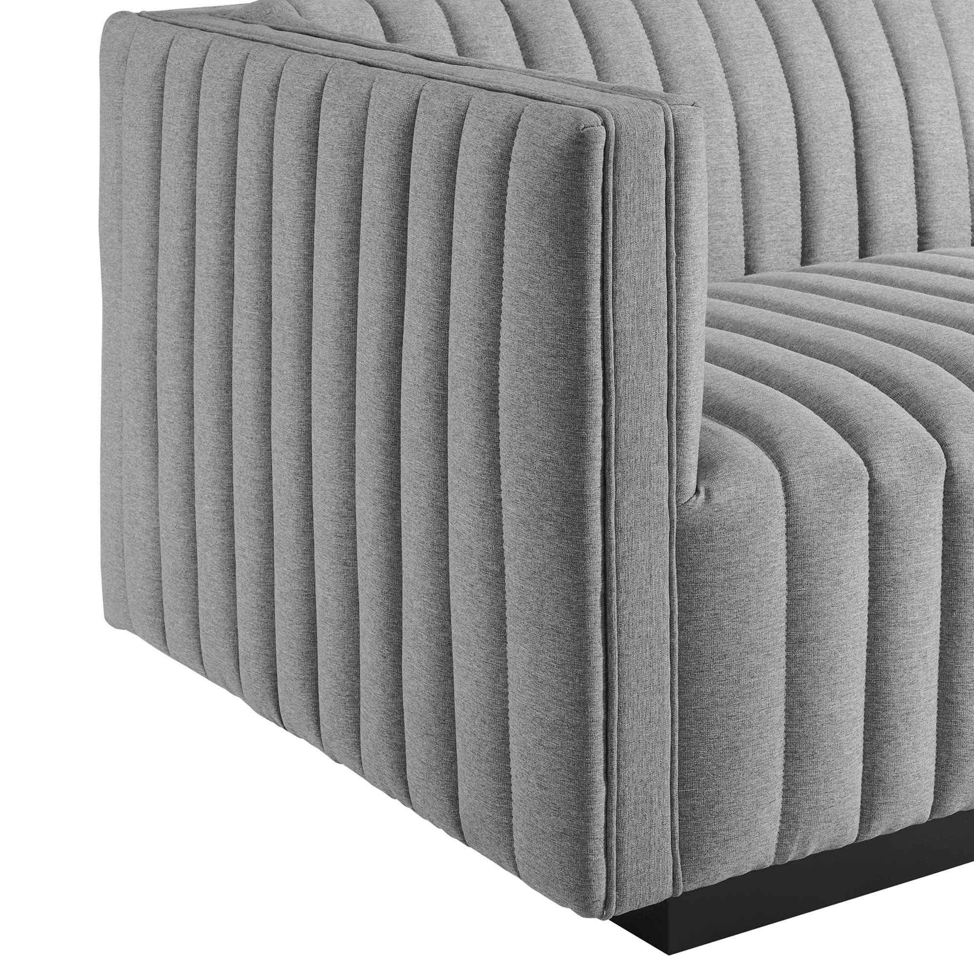 Conjure Channel Tufted Upholstered Fabric Left-Arm Chair by Modway - Image 10