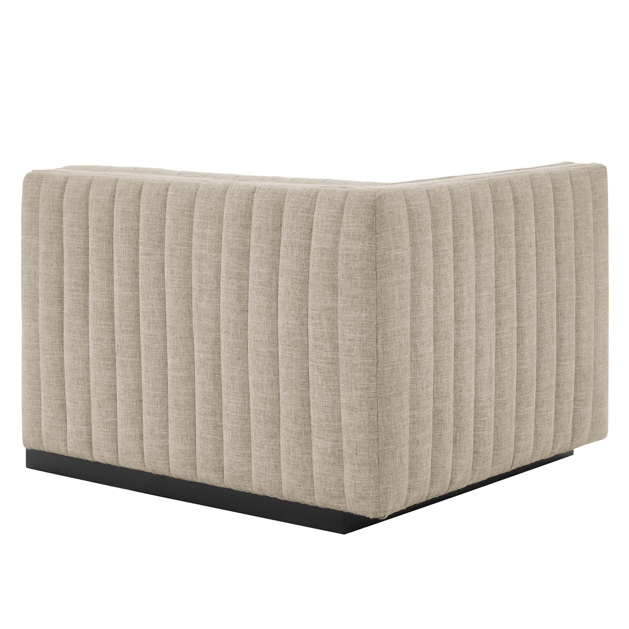 Conjure Channel Tufted Upholstered Fabric Left-Arm Chair by Modway - Image 11