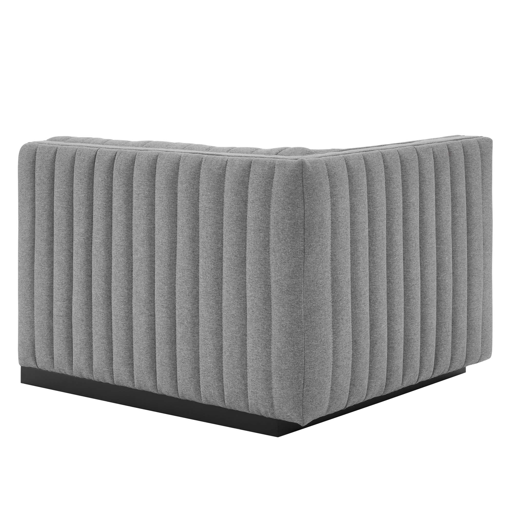 Conjure Channel Tufted Upholstered Fabric Left-Arm Chair by Modway - Image 12