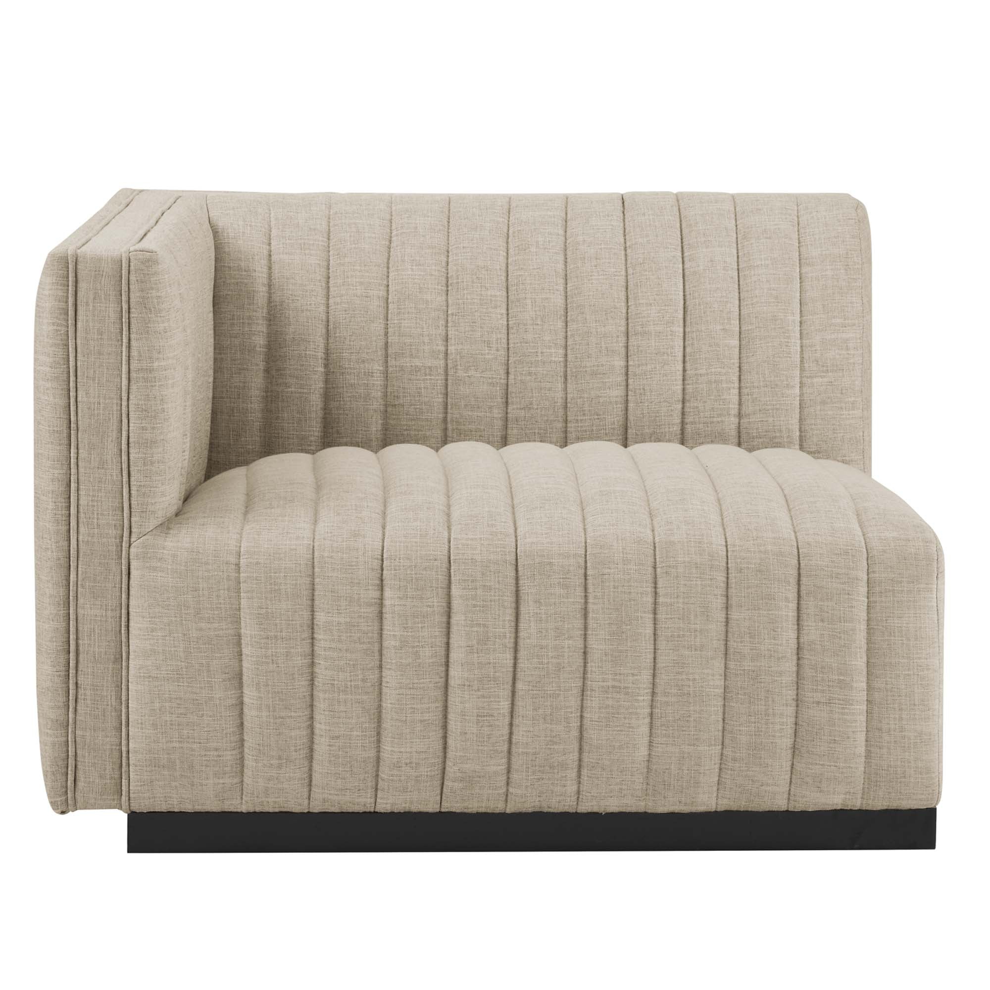 Conjure Channel Tufted Upholstered Fabric Left-Arm Chair by Modway - Image 13