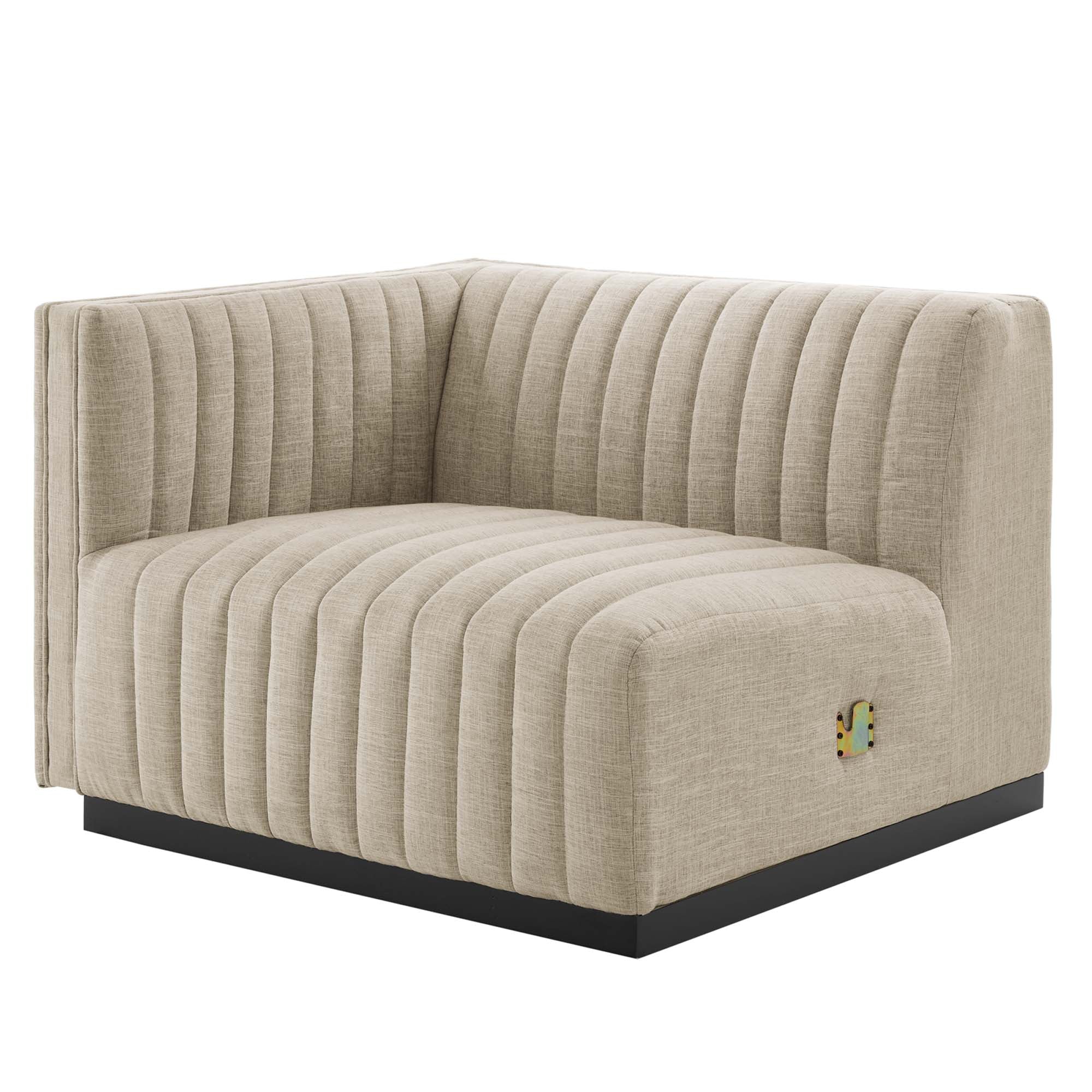 Conjure Channel Tufted Upholstered Fabric Left-Arm Chair by Modway - Image 17
