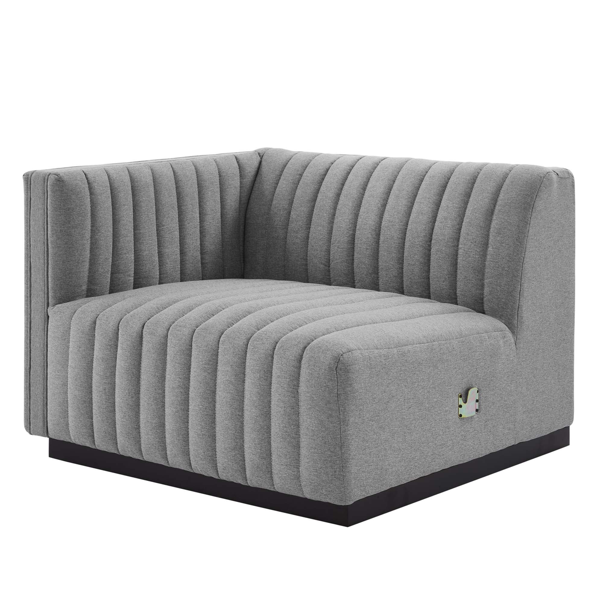 Conjure Channel Tufted Upholstered Fabric Left-Arm Chair by Modway - Image 18