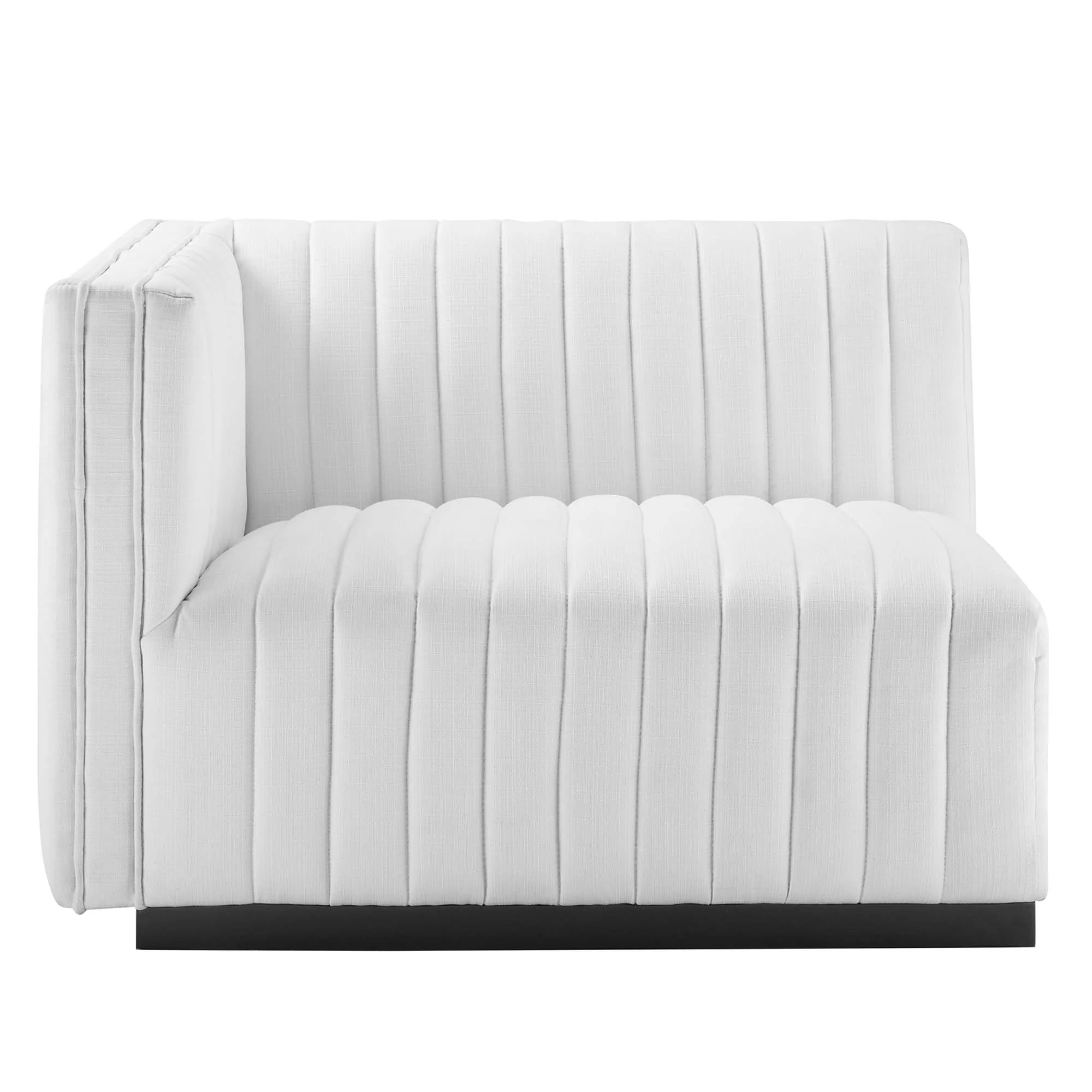 Conjure Channel Tufted Upholstered Fabric Left-Arm Chair by Modway - Image 3