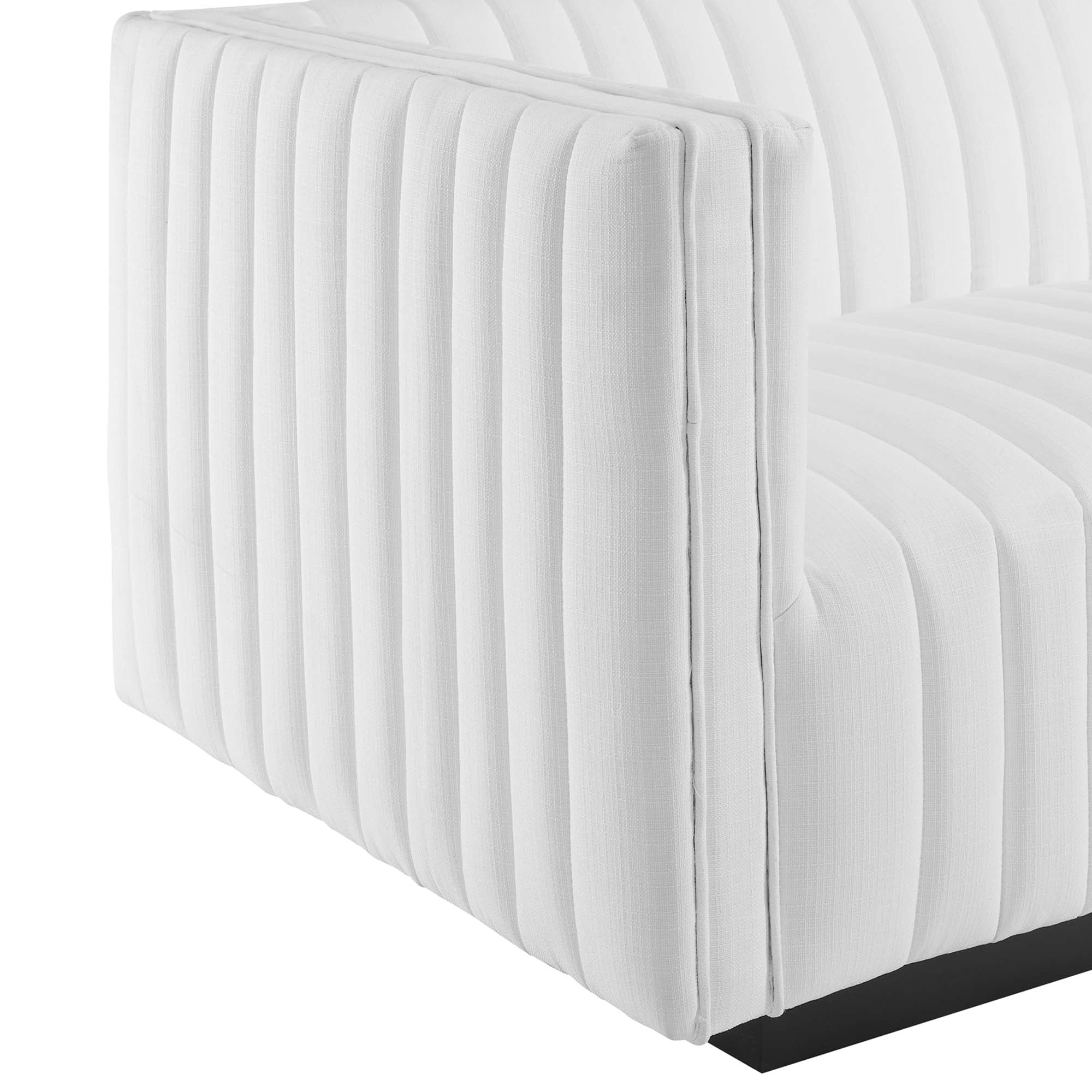 Conjure Channel Tufted Upholstered Fabric Left-Arm Chair by Modway - Image 5