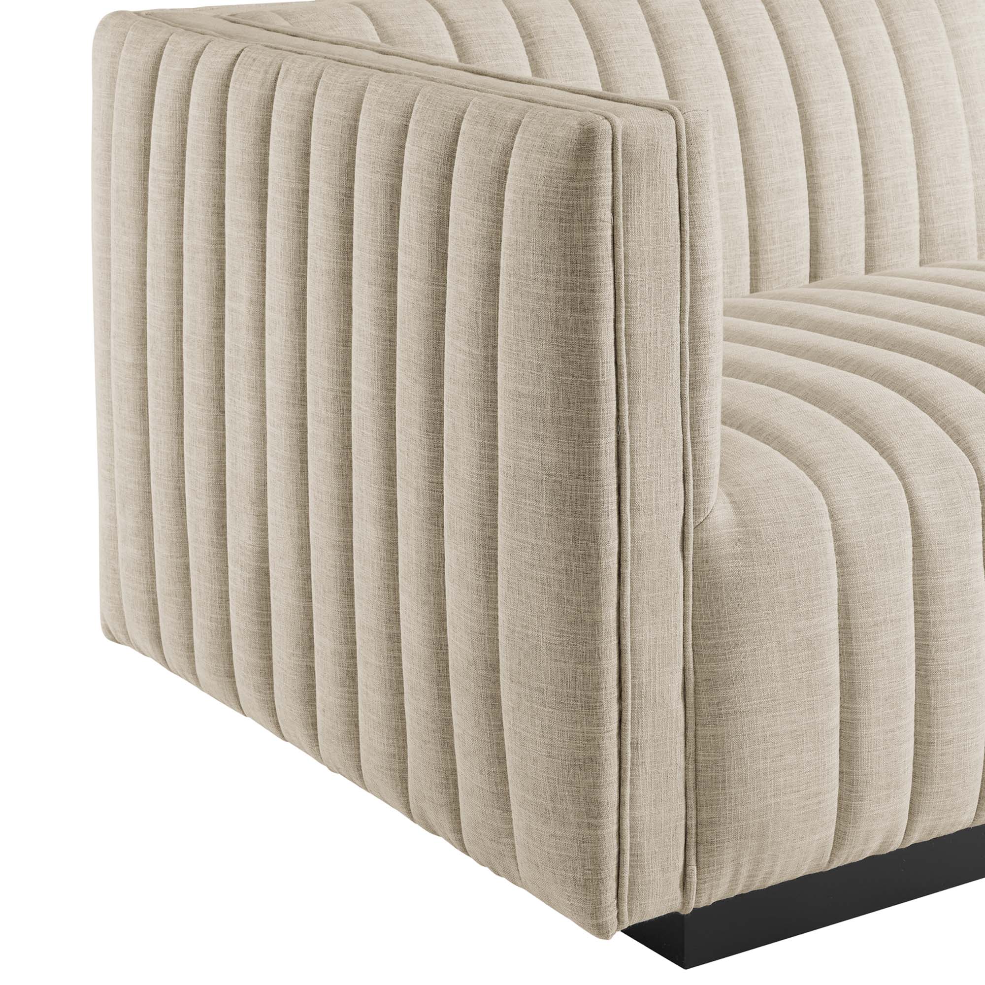 Conjure Channel Tufted Upholstered Fabric Left-Arm Chair by Modway - Image 9