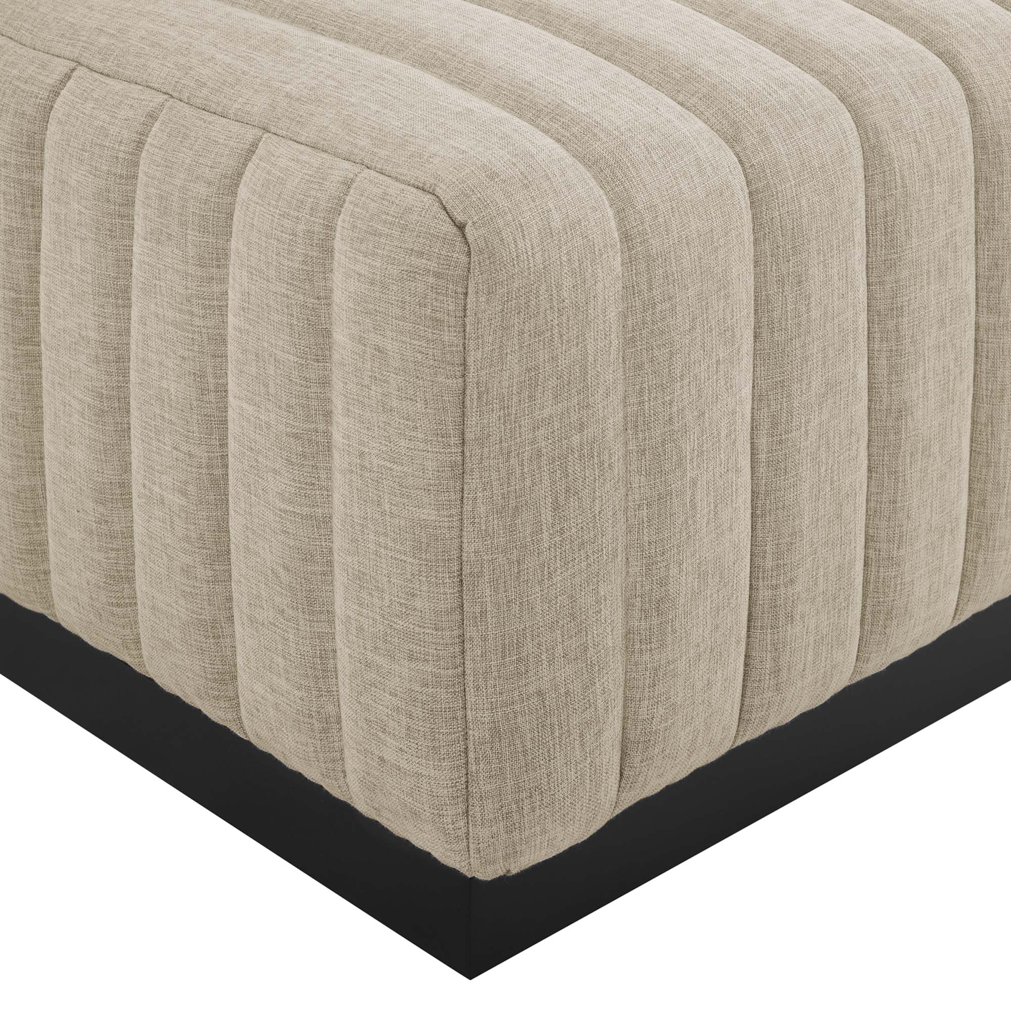 Conjure Channel Tufted Upholstered Fabric Ottoman by Modway - Image 4