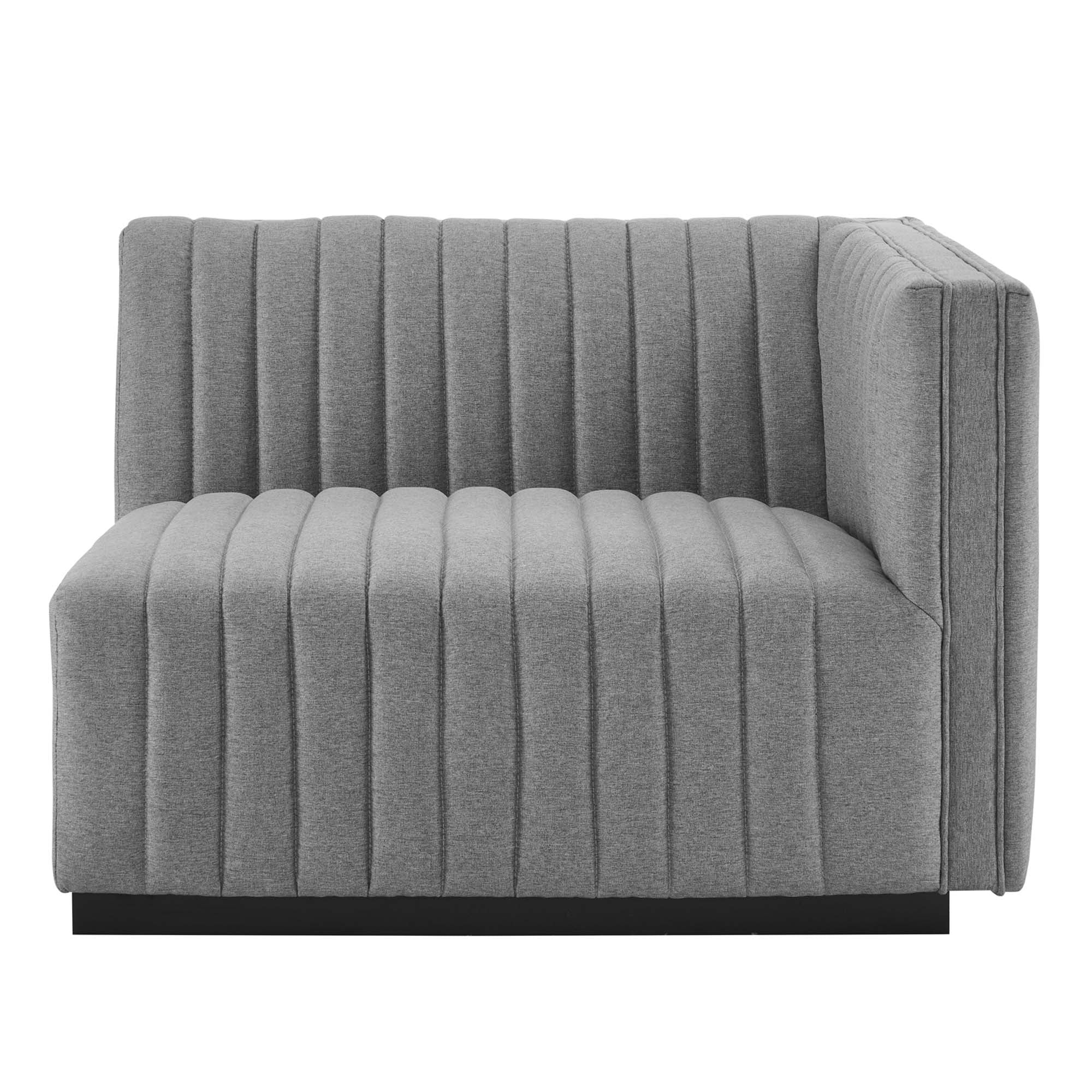 Conjure Channel Tufted Upholstered Fabric Right-Arm Chair - Image 13