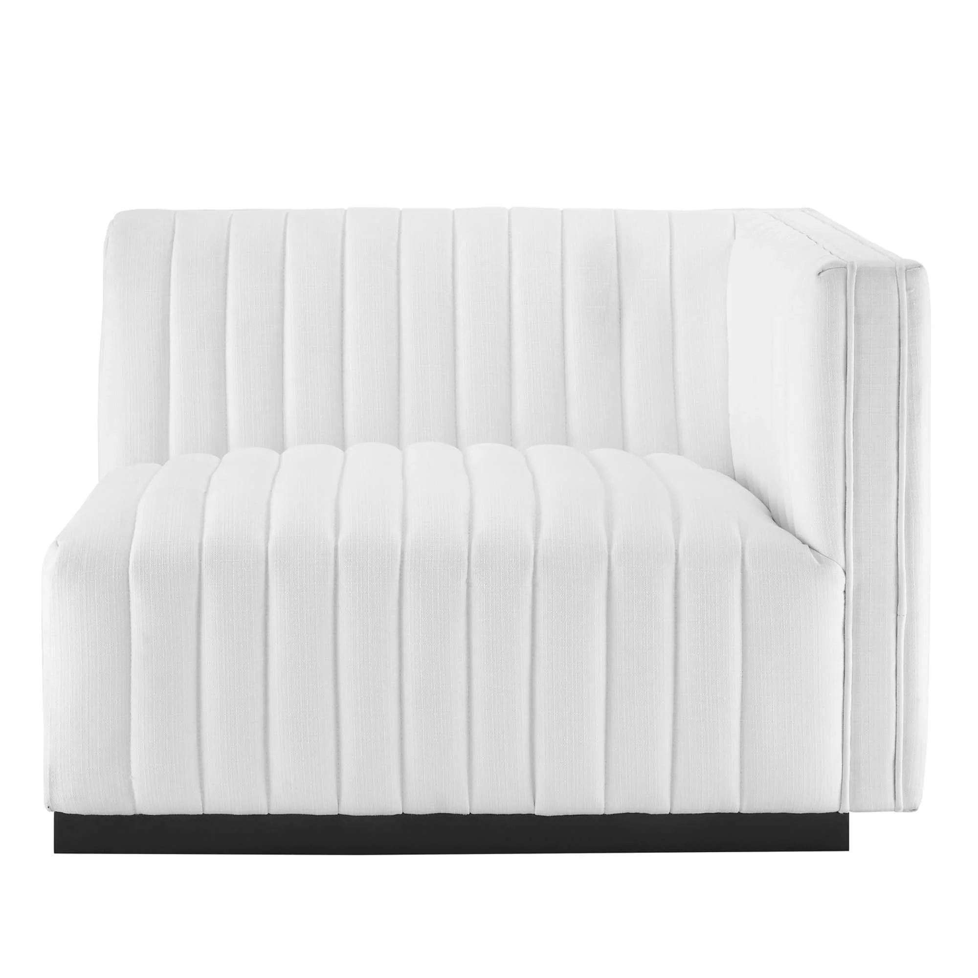 Conjure Channel Tufted Upholstered Fabric Right-Arm Chair - Image 14