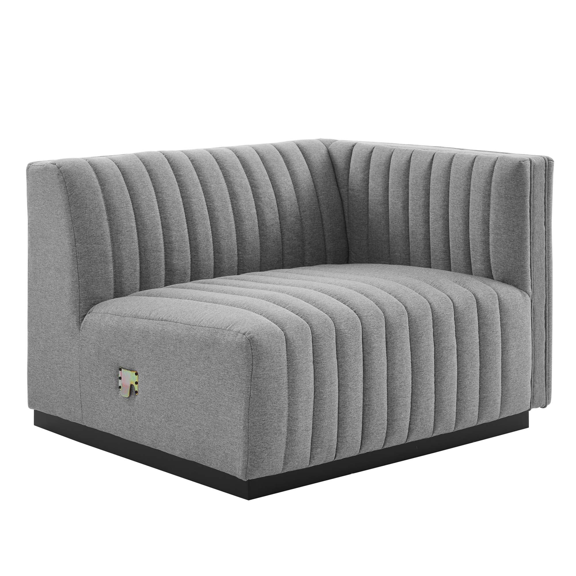 Conjure Channel Tufted Upholstered Fabric Right-Arm Chair - Image 17