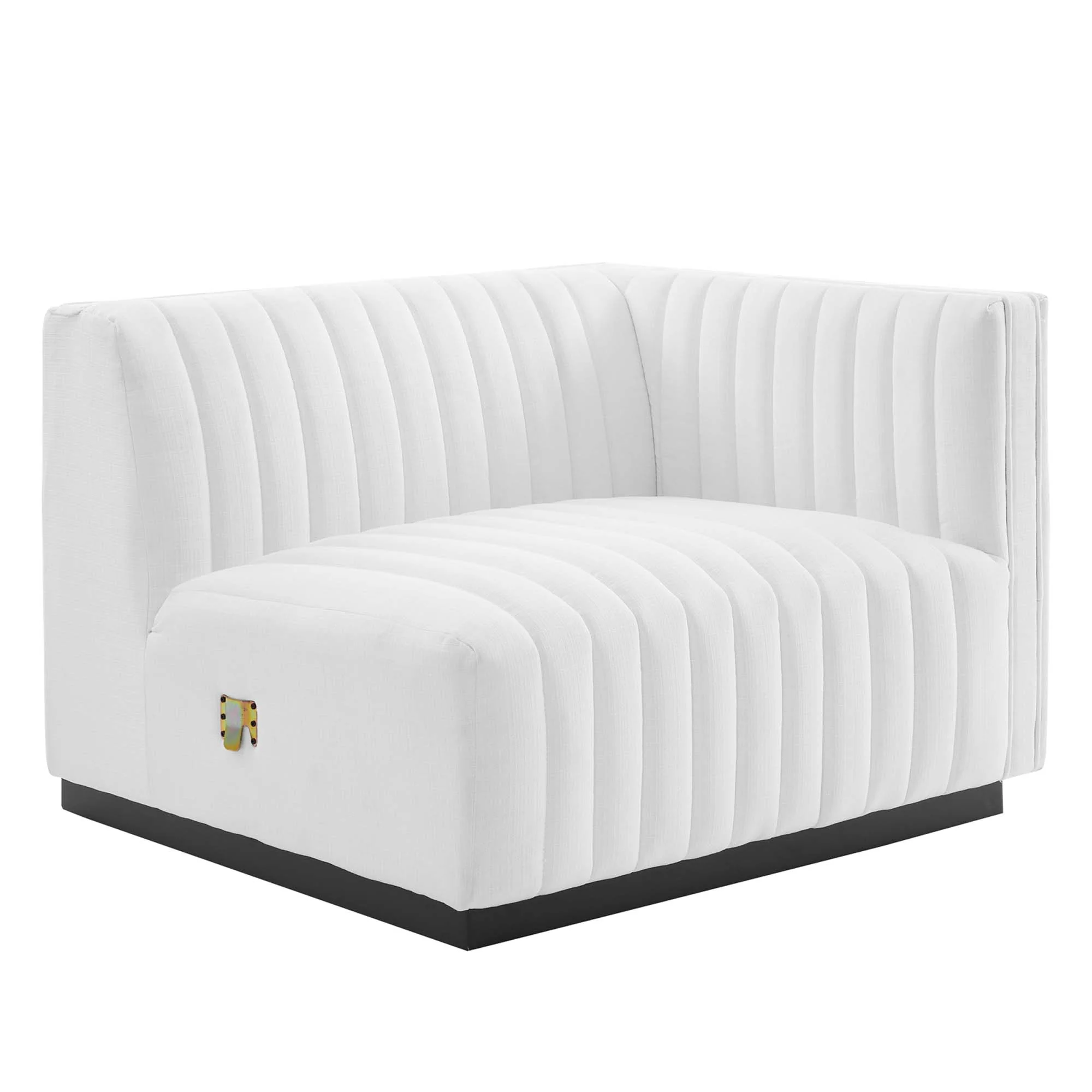 Conjure Channel Tufted Upholstered Fabric Right-Arm Chair - Image 18