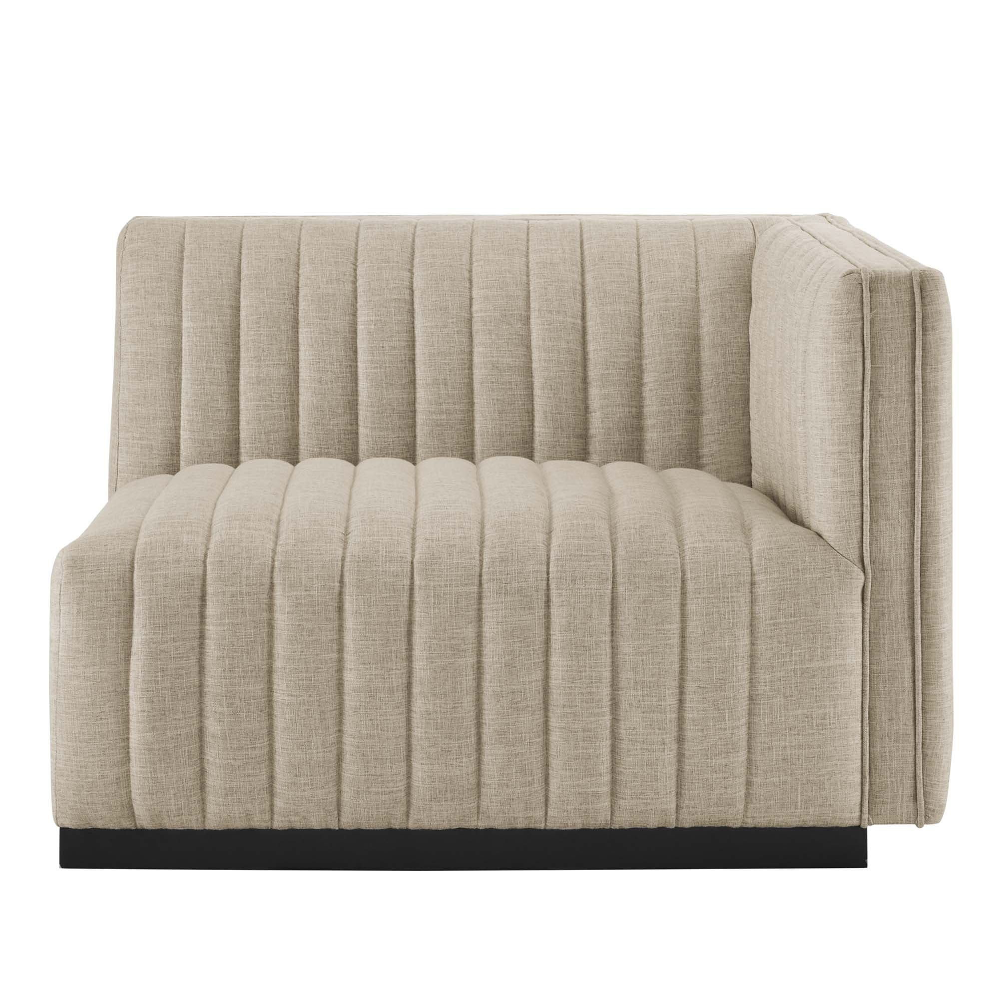 Conjure Channel Tufted Upholstered Fabric Right-Arm Chair - Image 3