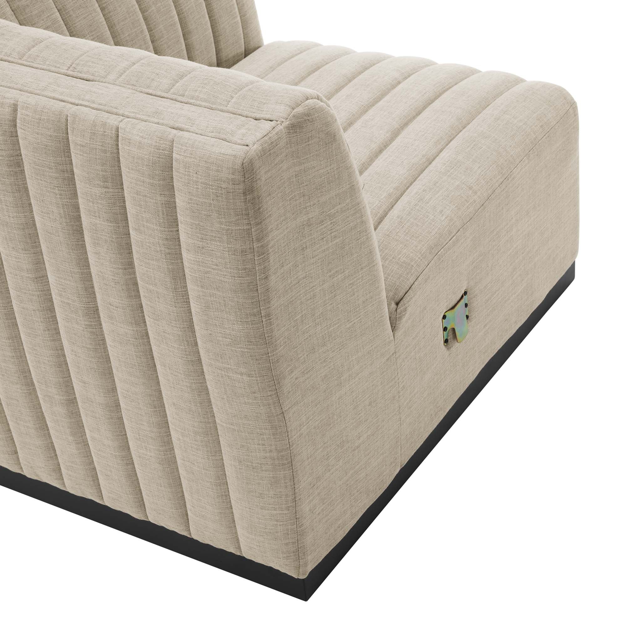 Conjure Channel Tufted Upholstered Fabric Right-Arm Chair - Image 5