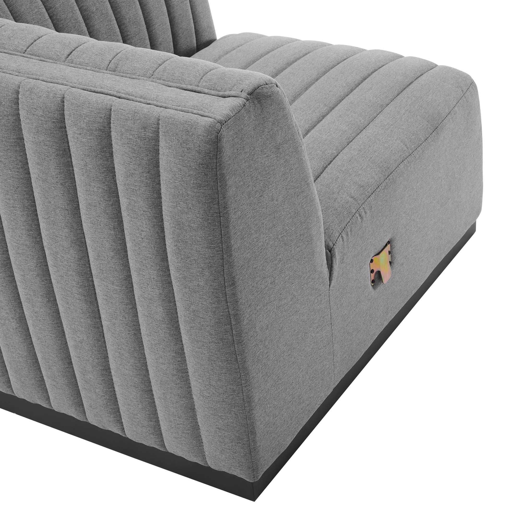 Conjure Channel Tufted Upholstered Fabric Right-Arm Chair - Image 9