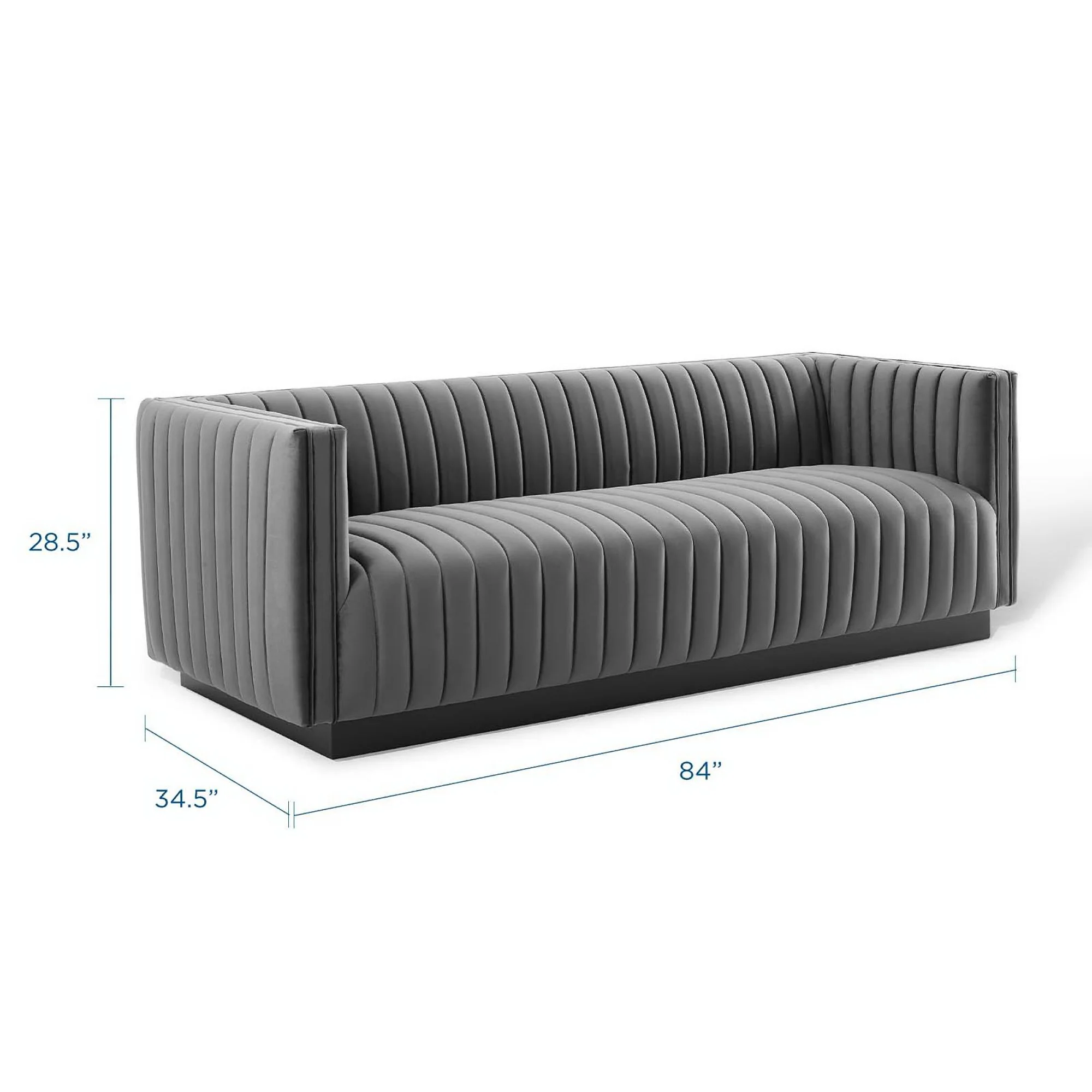 Conjure Channel Tufted Velvet Sofa by Modway - Image 2