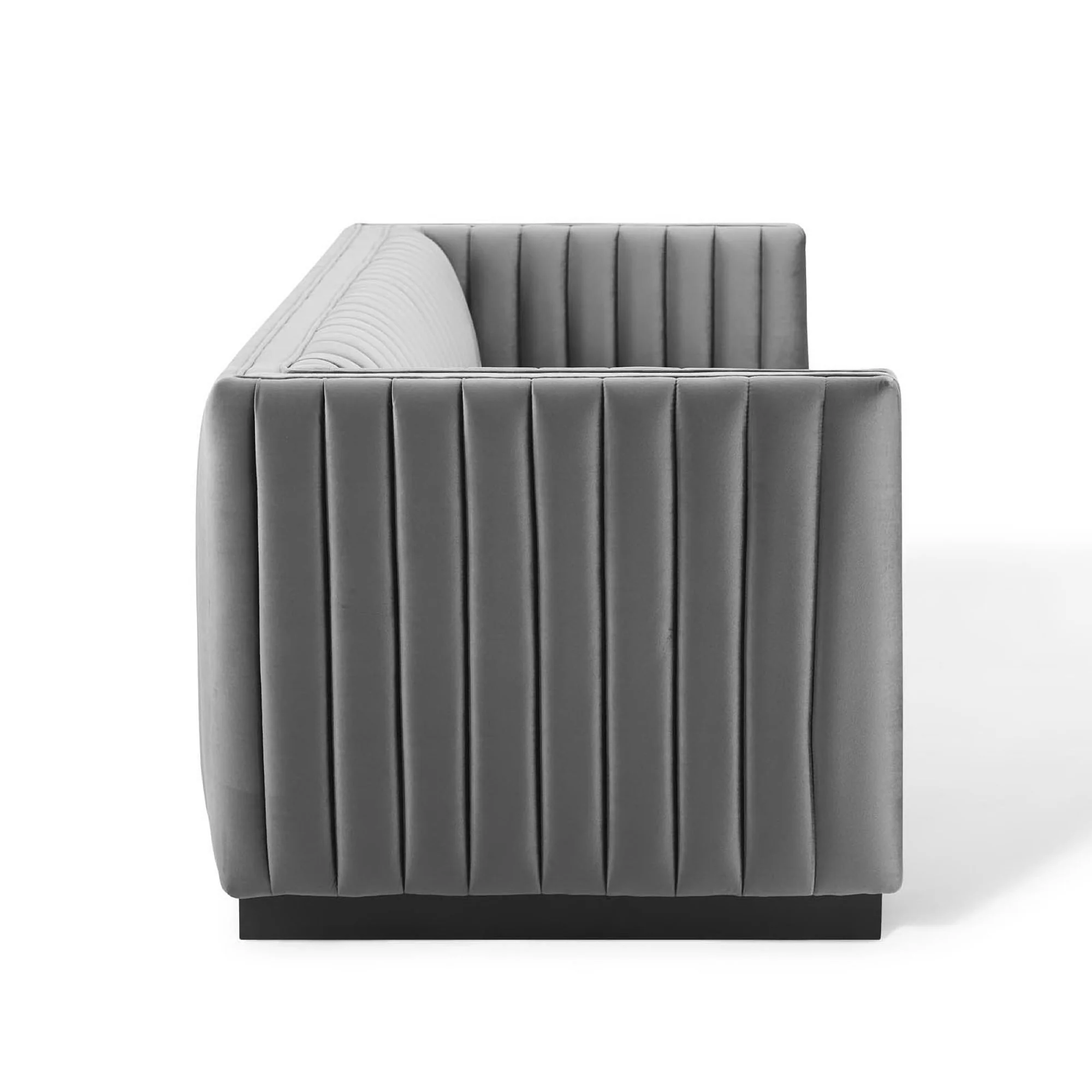 Conjure Channel Tufted Velvet Sofa by Modway - Image 3