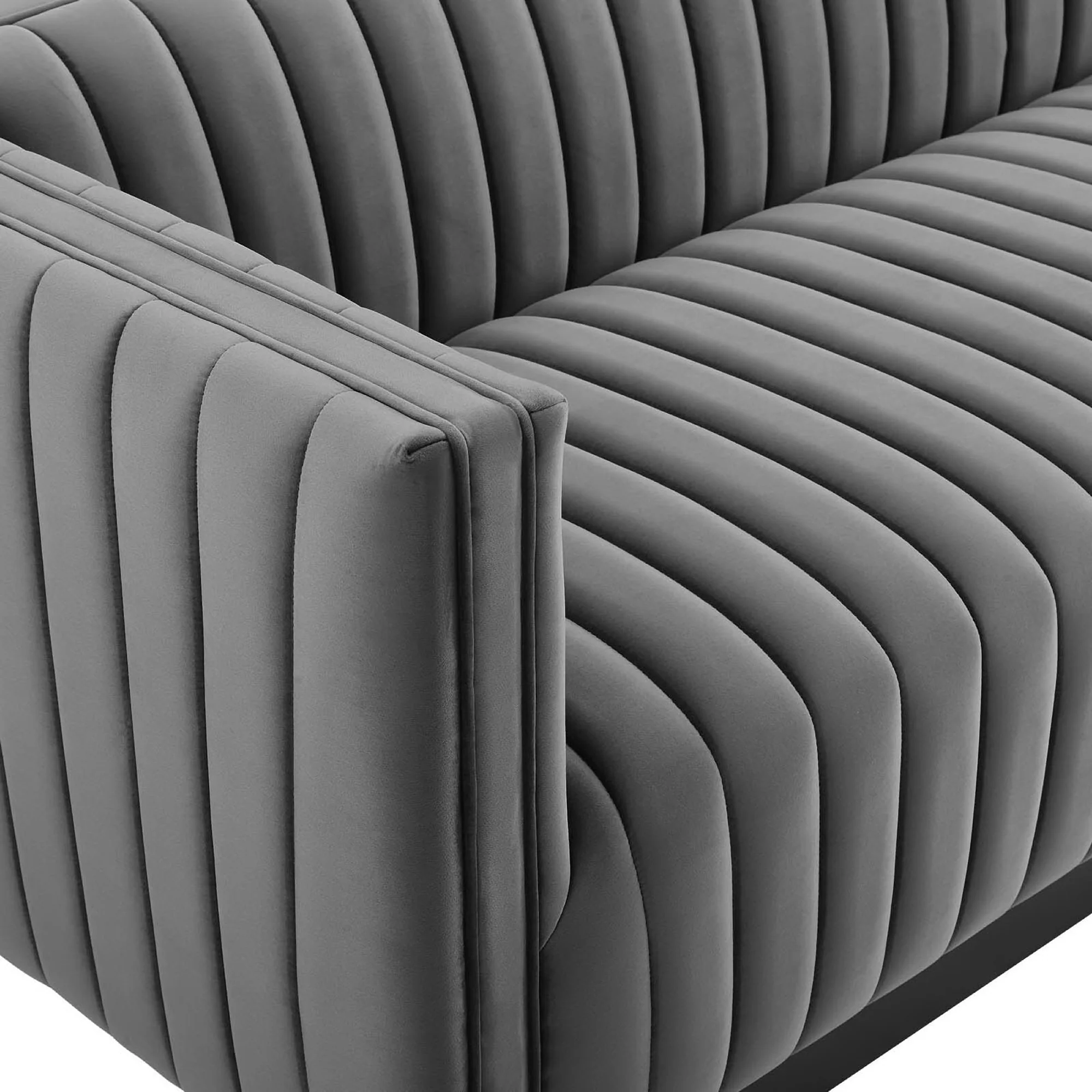 Conjure Channel Tufted Velvet Sofa by Modway - Image 6