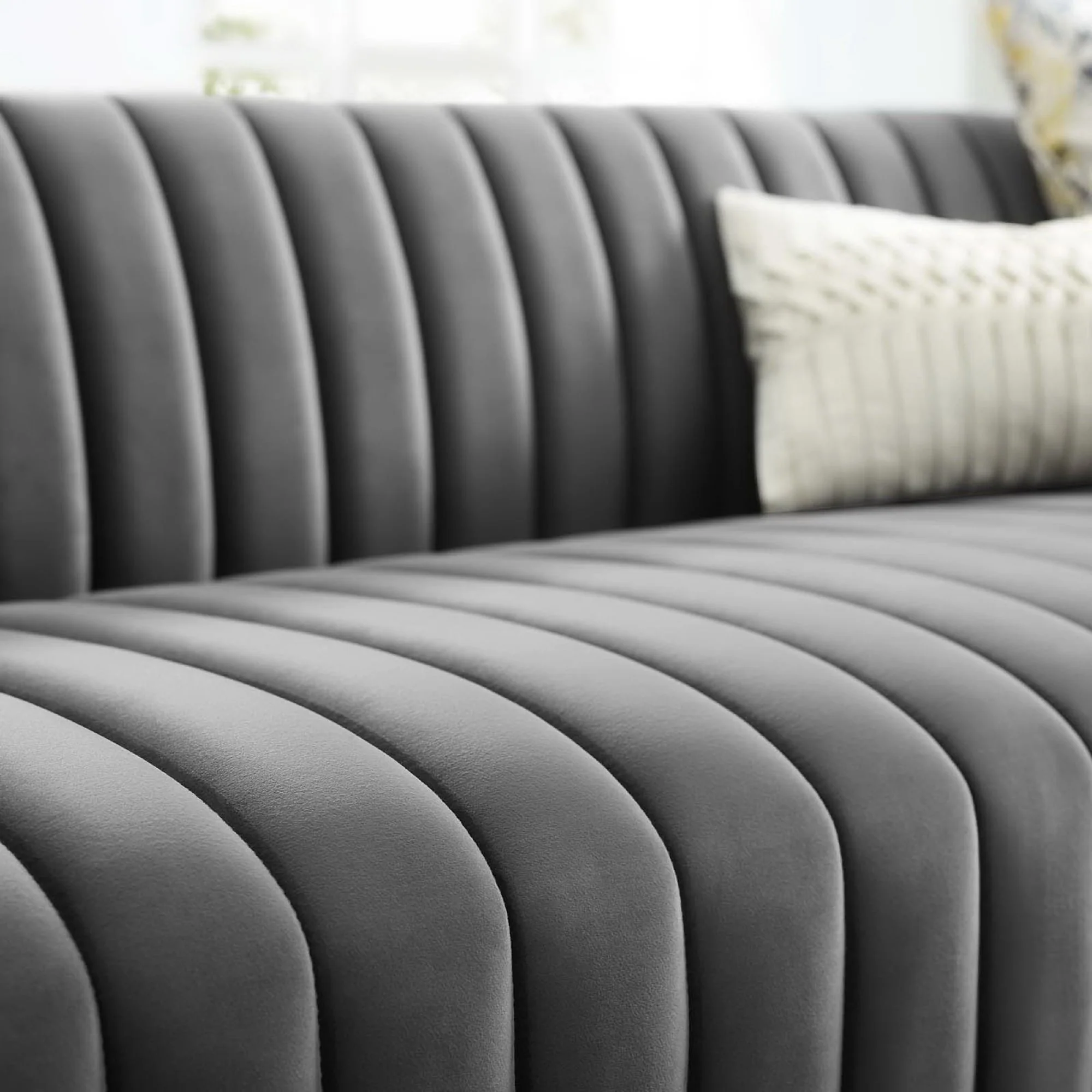 Conjure Channel Tufted Velvet Sofa by Modway - Image 7