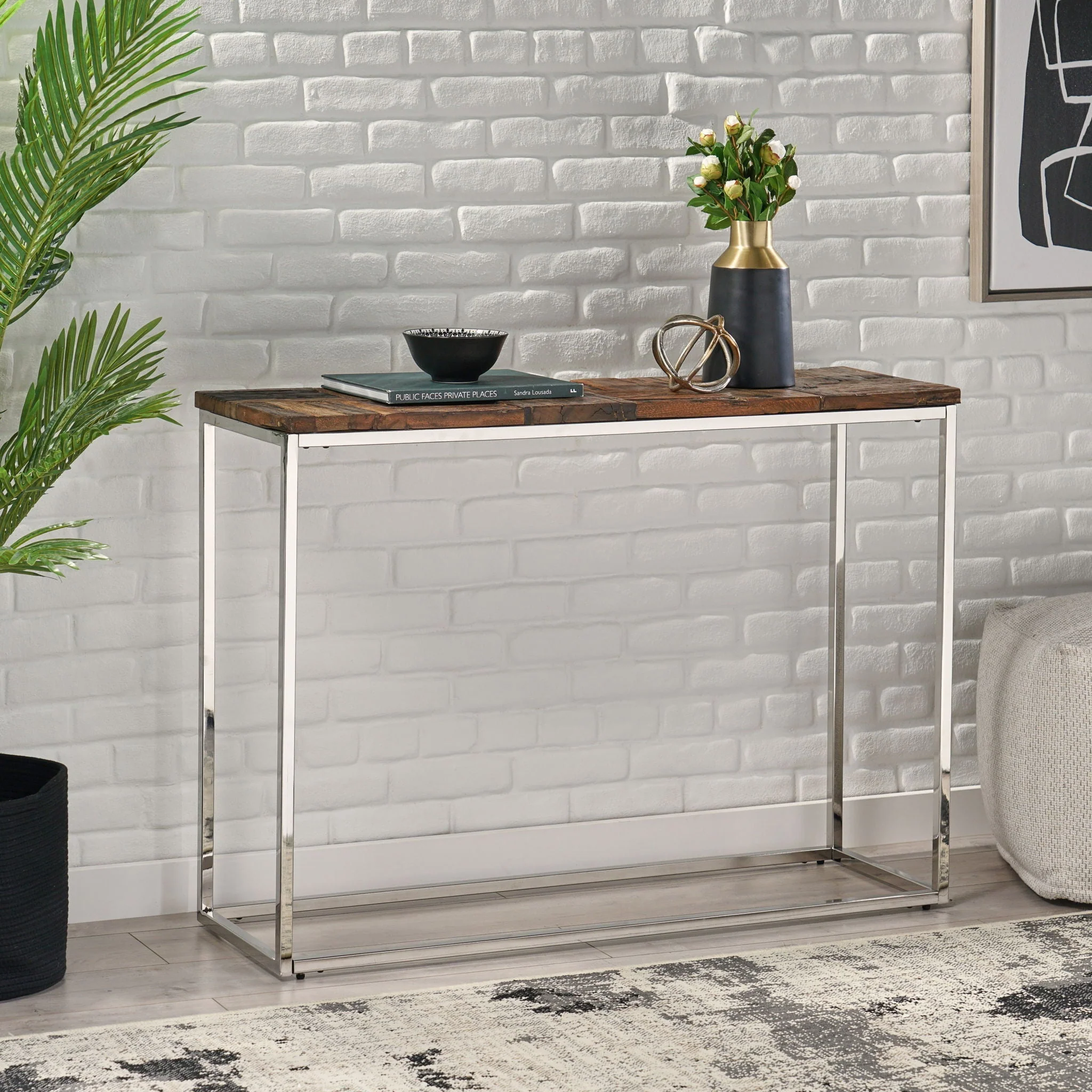 Console Table - Brown / Silver - Image 2