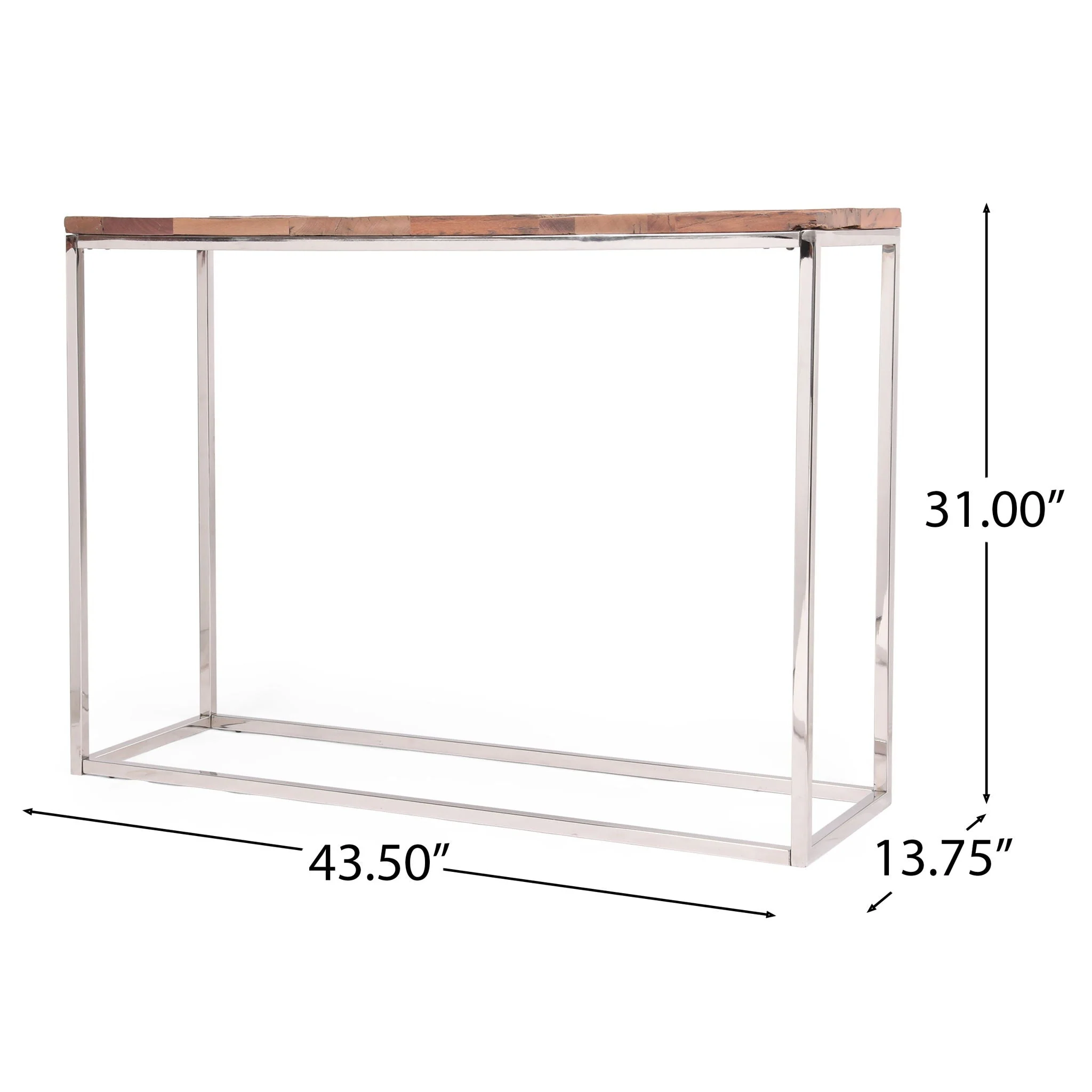 Console Table - Brown / Silver - Image 4