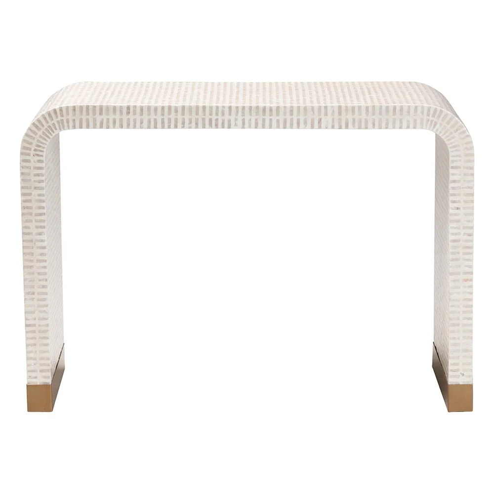 Console Table with Capiz Shell Mosaic Pattern - Image 4