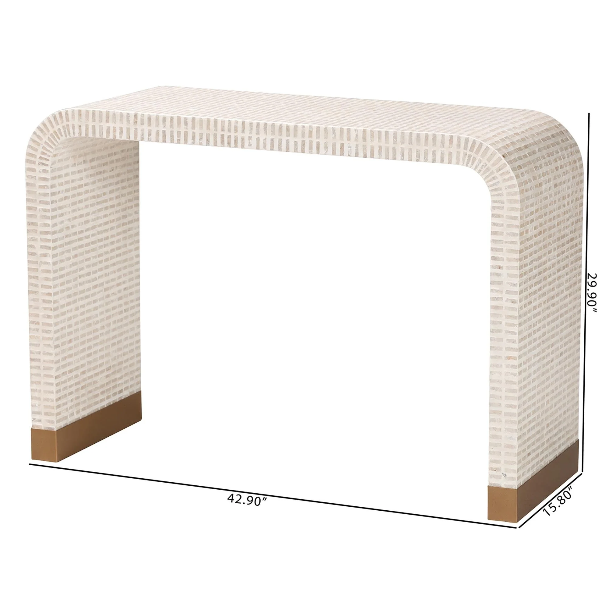 Console Table with Capiz Shell Mosaic Pattern - Image 7