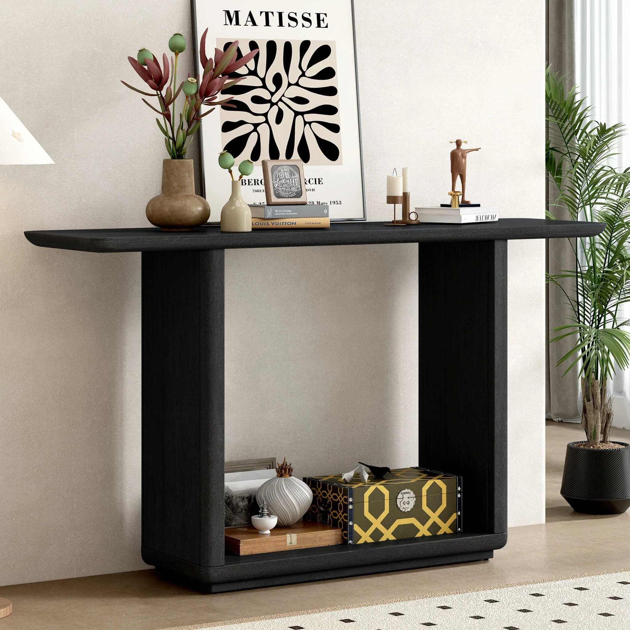 Console Table With Curved Corners And U Base Design - Image 4