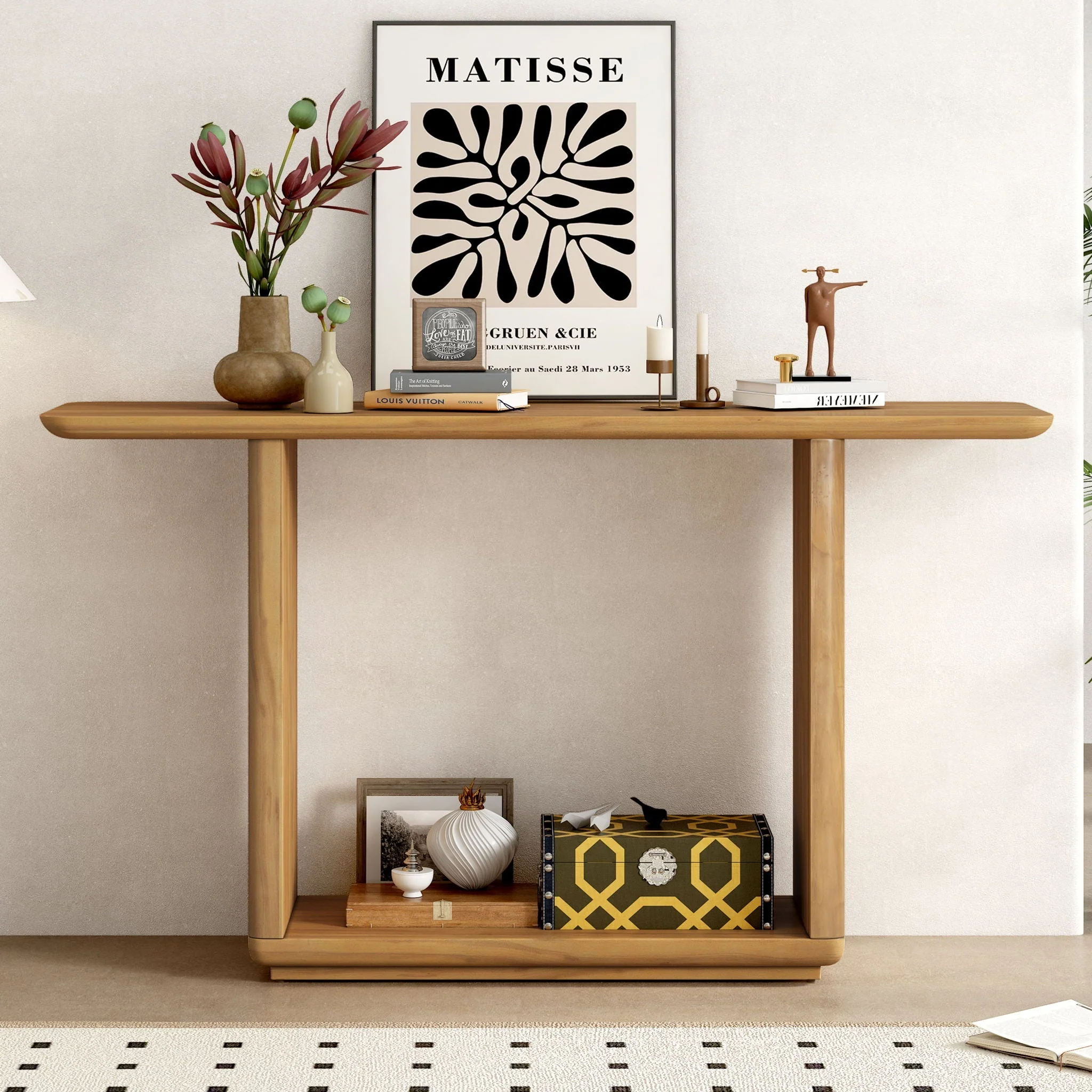 Console Table With Curved Corners And U Base Design - Image 7