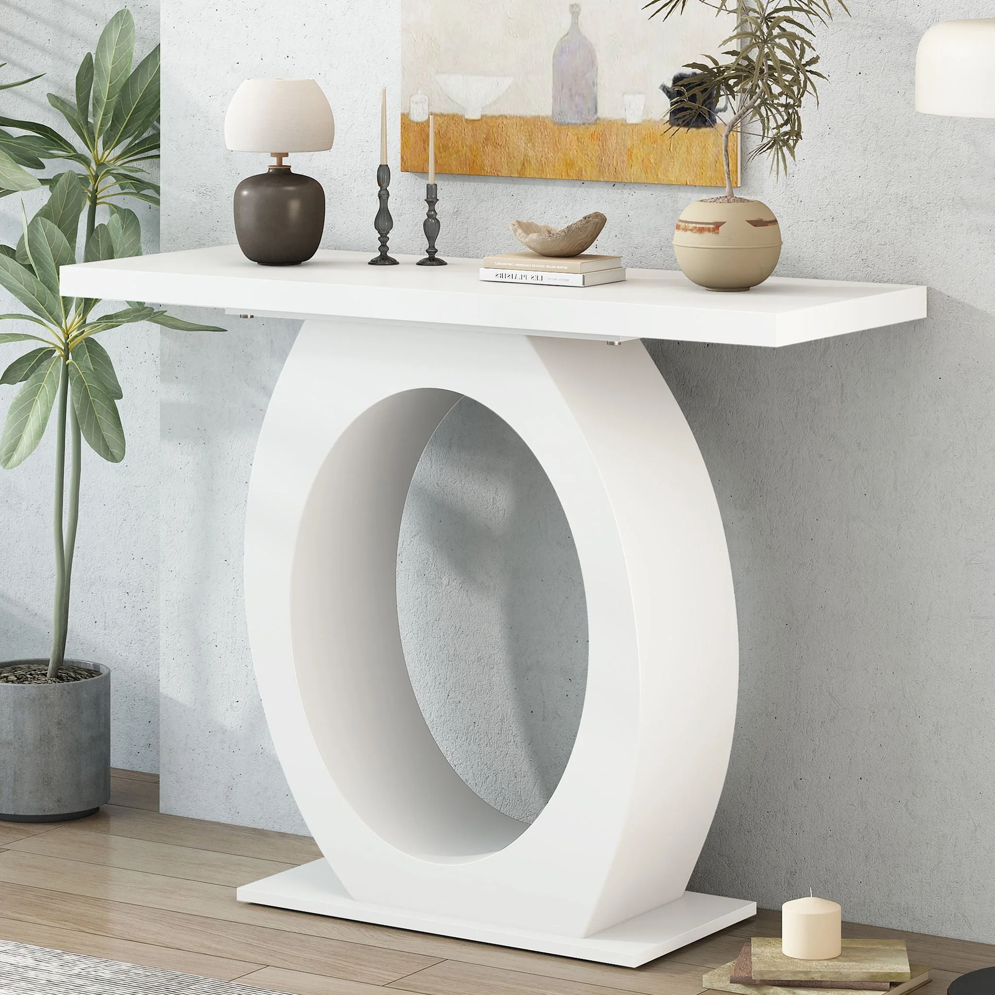 Console Table With Oval Base And Reinforced Bottom Plate - Image 2